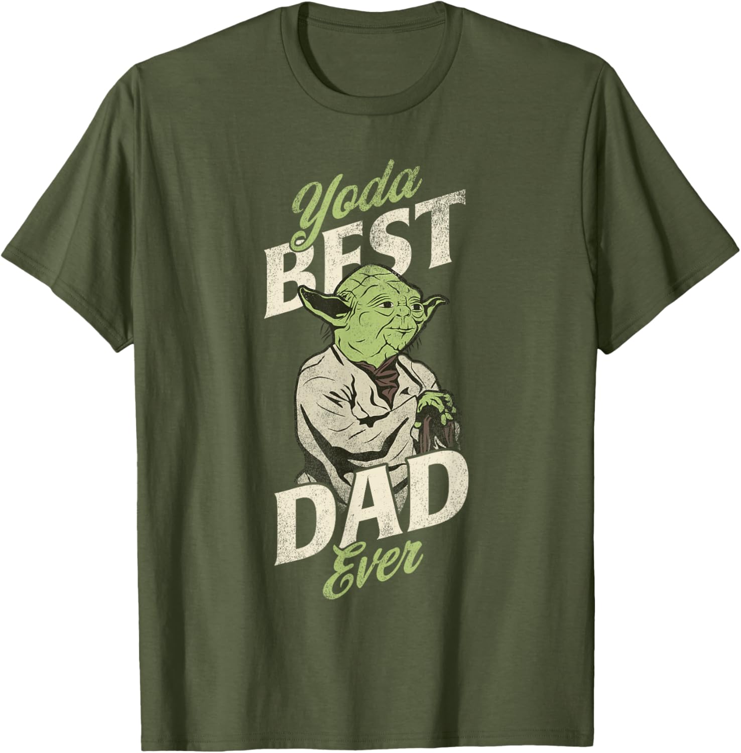 Star Wars Yoda Best Dad Ever Distressed Poster T-Shirt for Fathers Day - 10