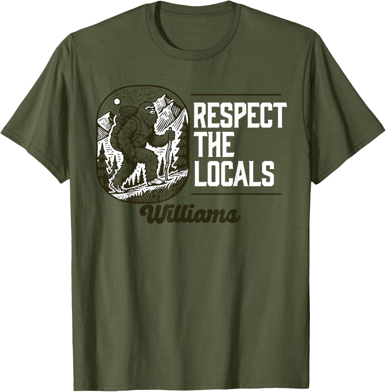 Williams Respect the Locals Bigfoot Hiking T-Shirt for Adventure Lovers - 10
