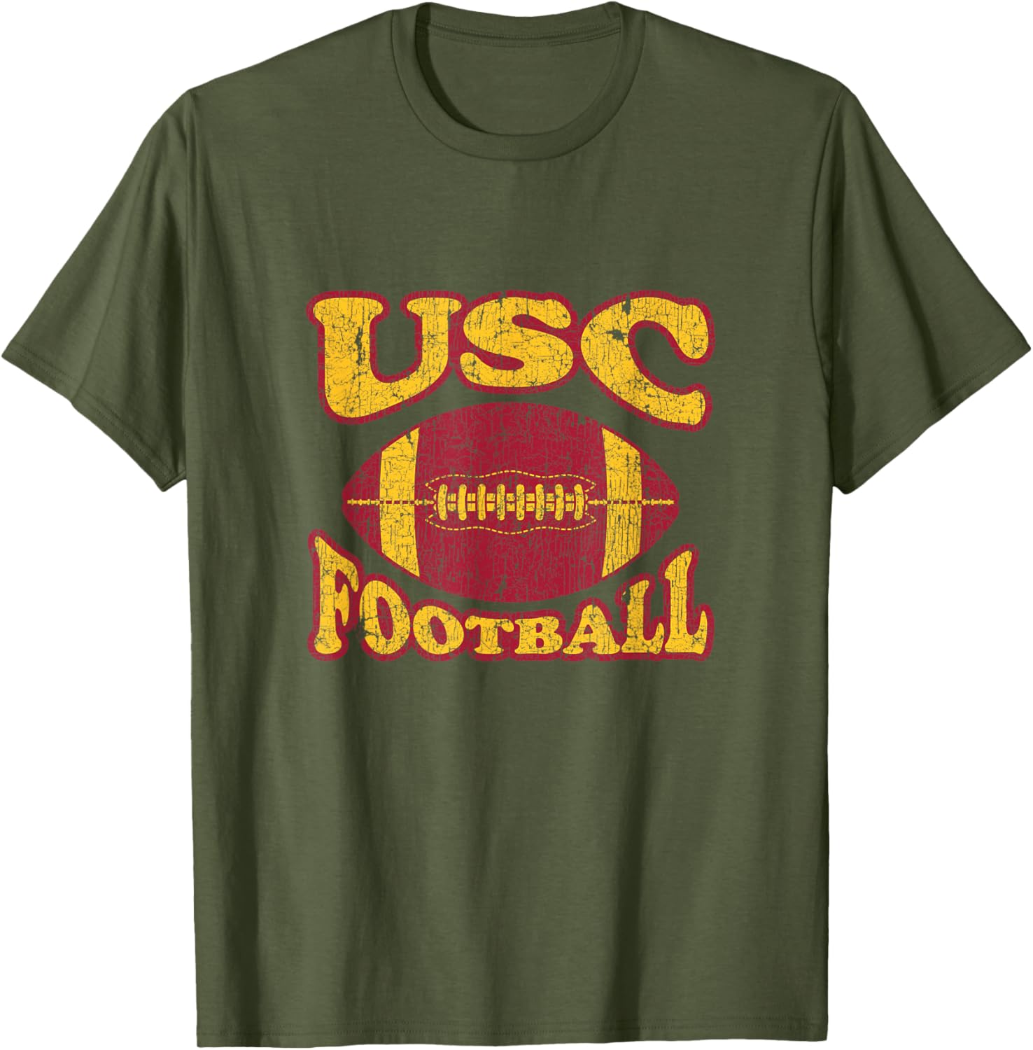 USC Trojans Distressed Retro Style Football T-Shirt for Fans - 4
