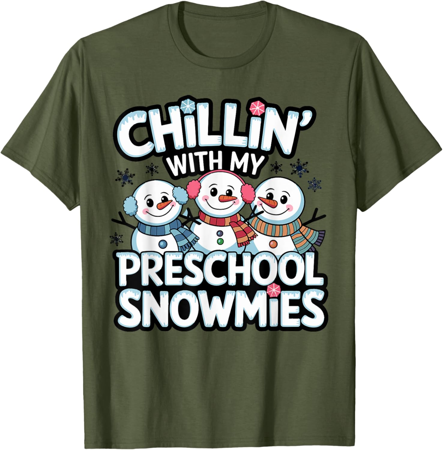 Chillin with My Snowmie Kid Winter T-Shirt for Teachers and Students - 7