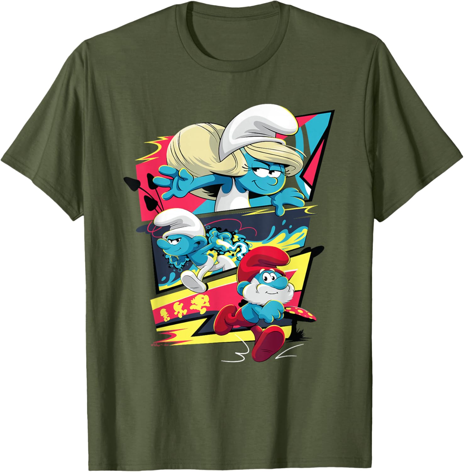 Smurfs Movie T-Shirt Featuring Smurfette, No Name, and Papa Smurf - 6