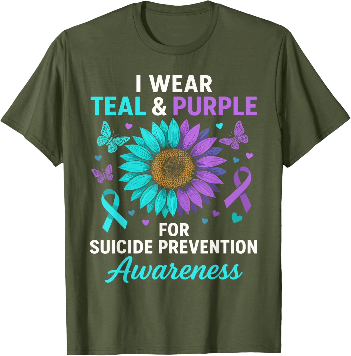 Teal and Purple Suicide Prevention Awareness T-Shirt for Supportive Style - 5