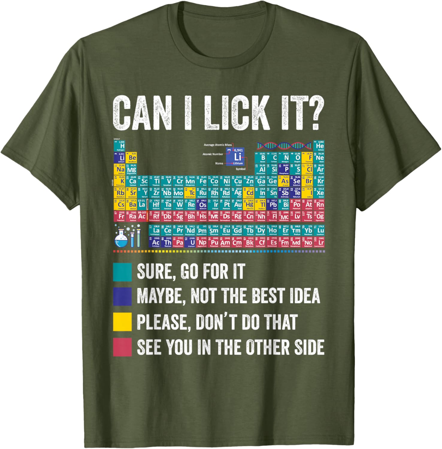 Fun Can I Lick It Periodic Table T-Shirt for Science Teachers and Fans - 2