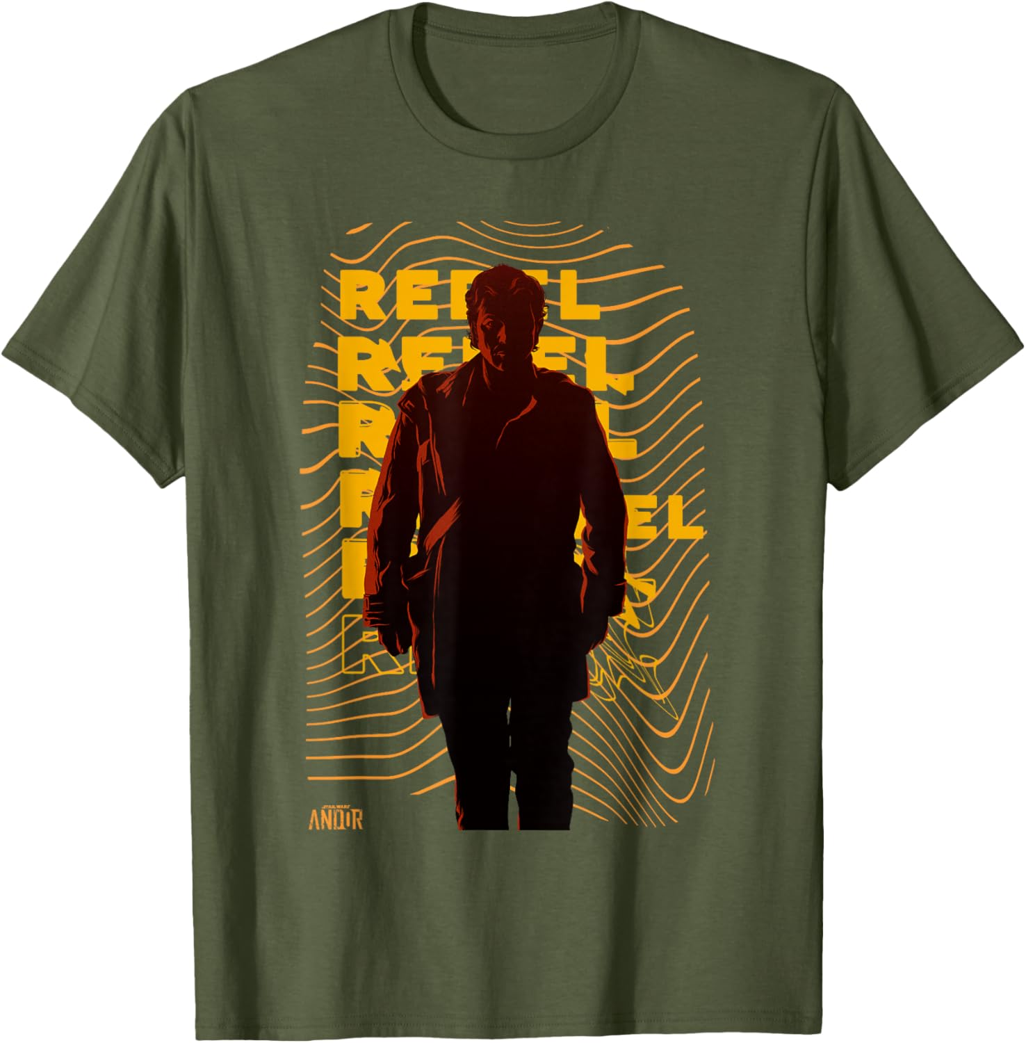 Vintage Star Wars Andor Rebel Silhouette Distressed T-Shirt for Fans - 20