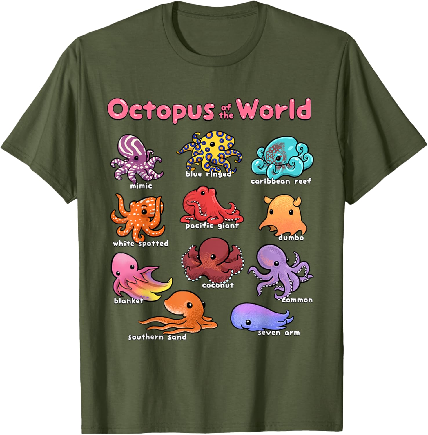 Octopus Sea Animals T-Shirt for Marine Life Lovers and Ocean Enthusiasts - 28