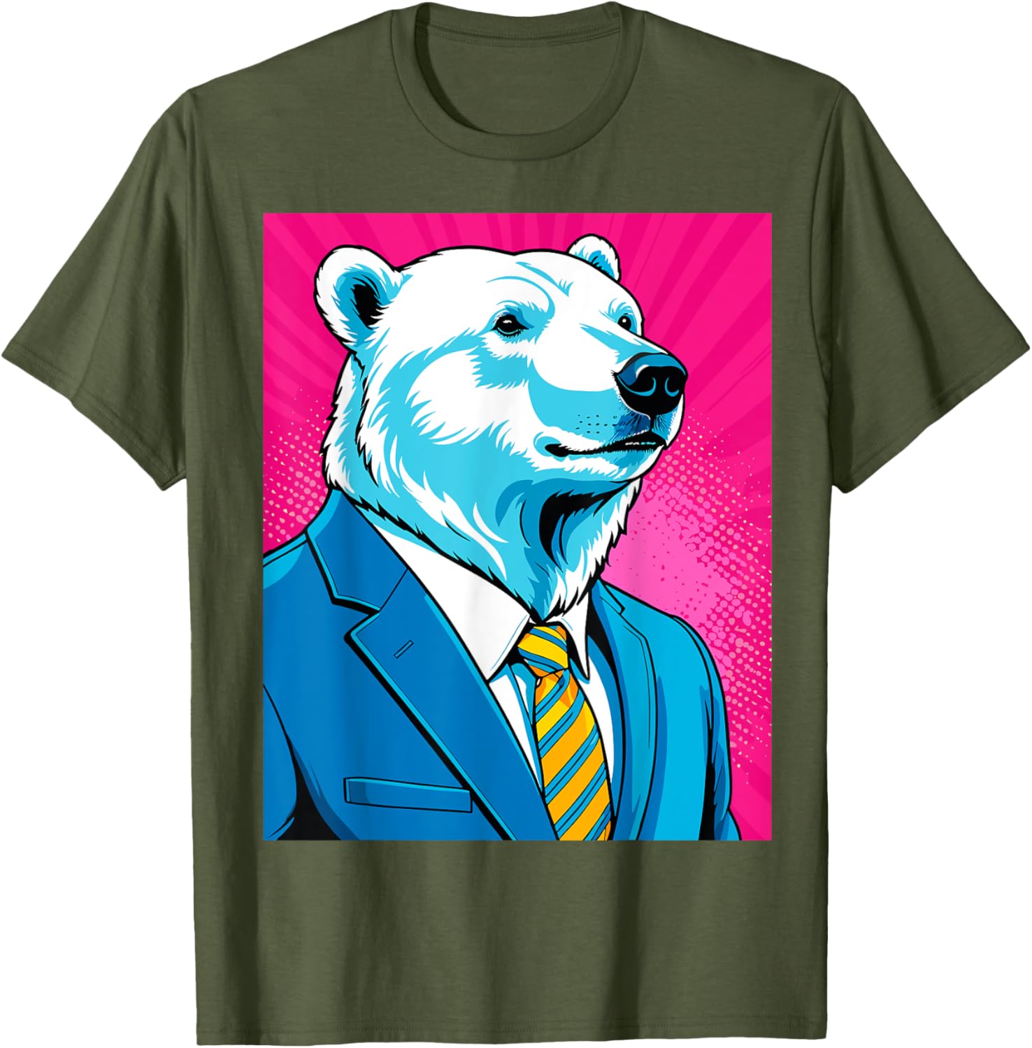 Pop Art Polar Bear in Suit T-Shirt for Fun and Unique Fashion - 13