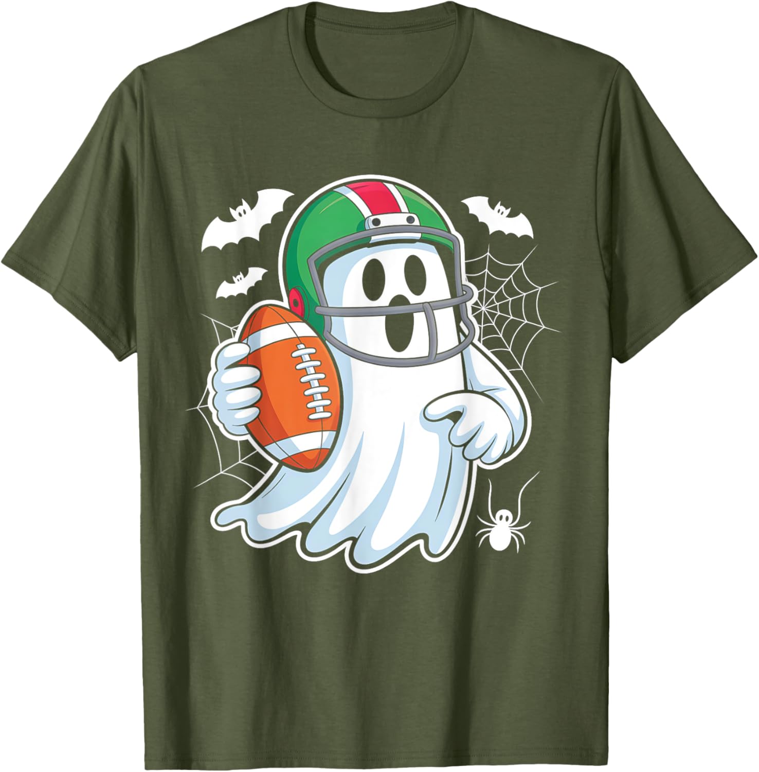 Funny Boo Ghost Playing Football Halloween T-Shirt for Spooky Fun - 12