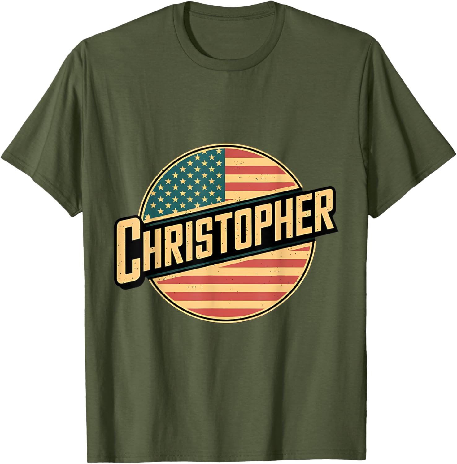Personalized CHRISTOPHER USA Flag T-Shirt for Patriotic Style - 10