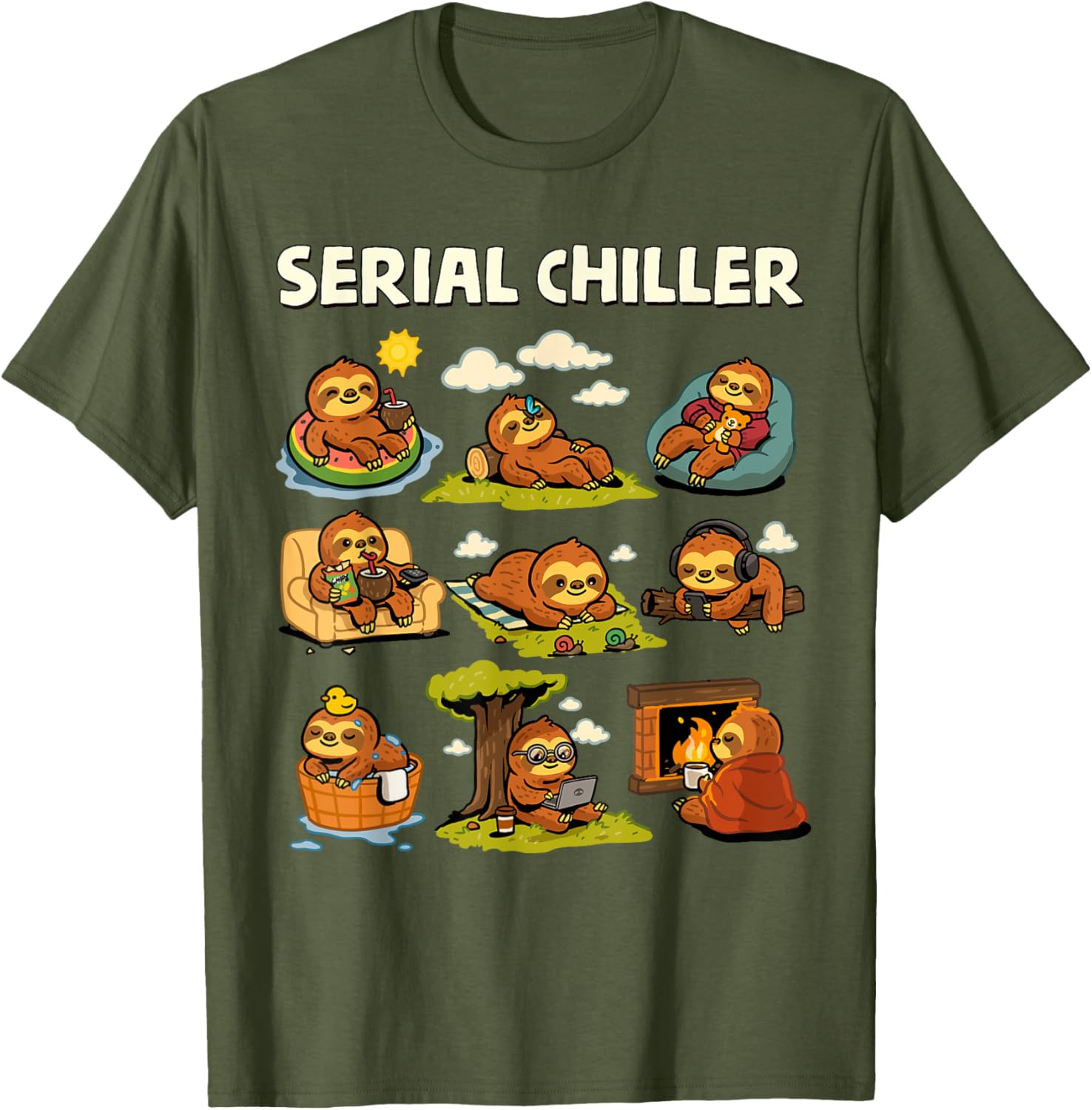 Serial Sloth Chiller T-Shirt for Relaxed Retirement and Lazy Days - 6