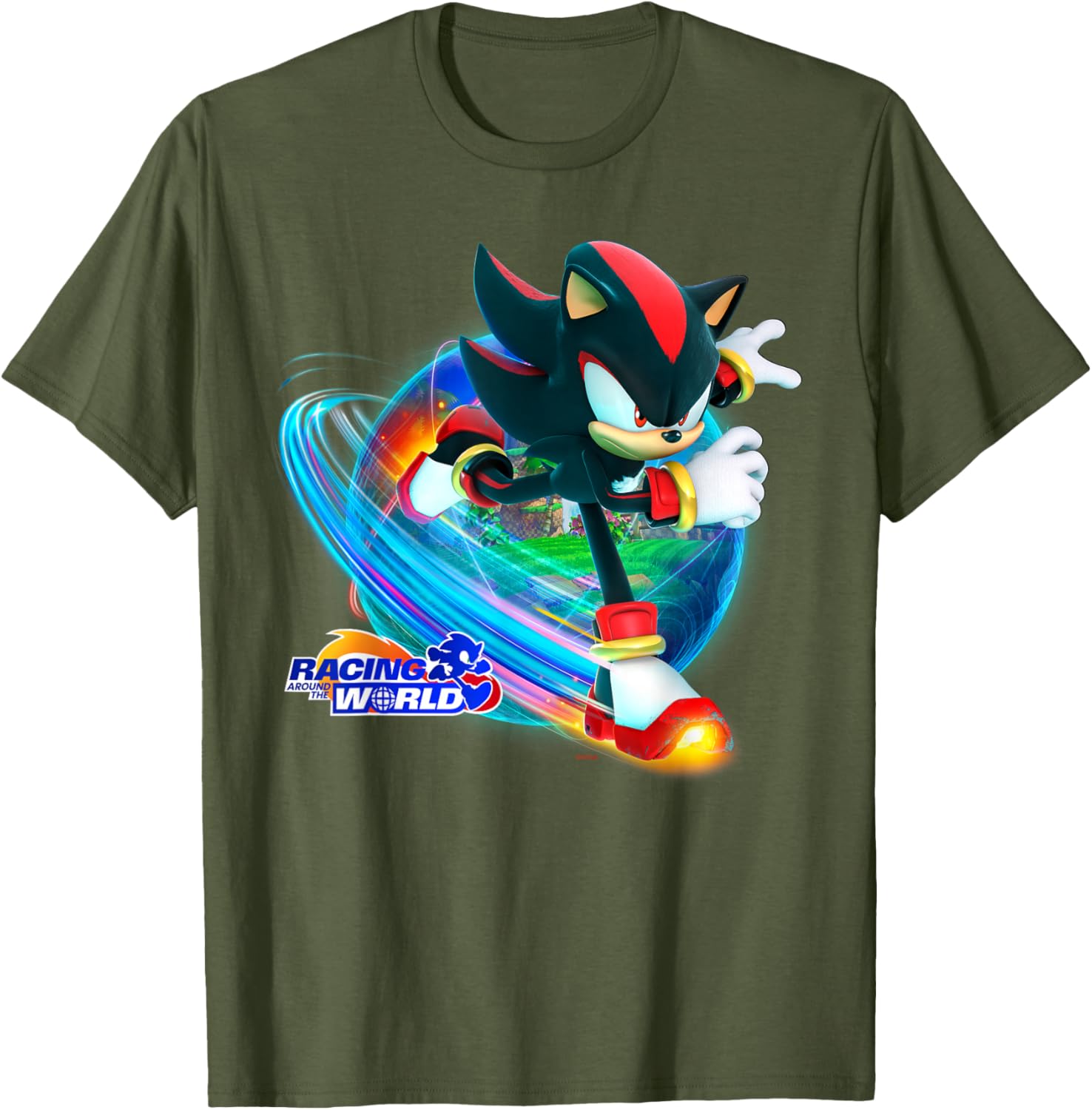 Sonic the Hedgehog Racing Around the World Shadow T-Shirt for Fans - 26