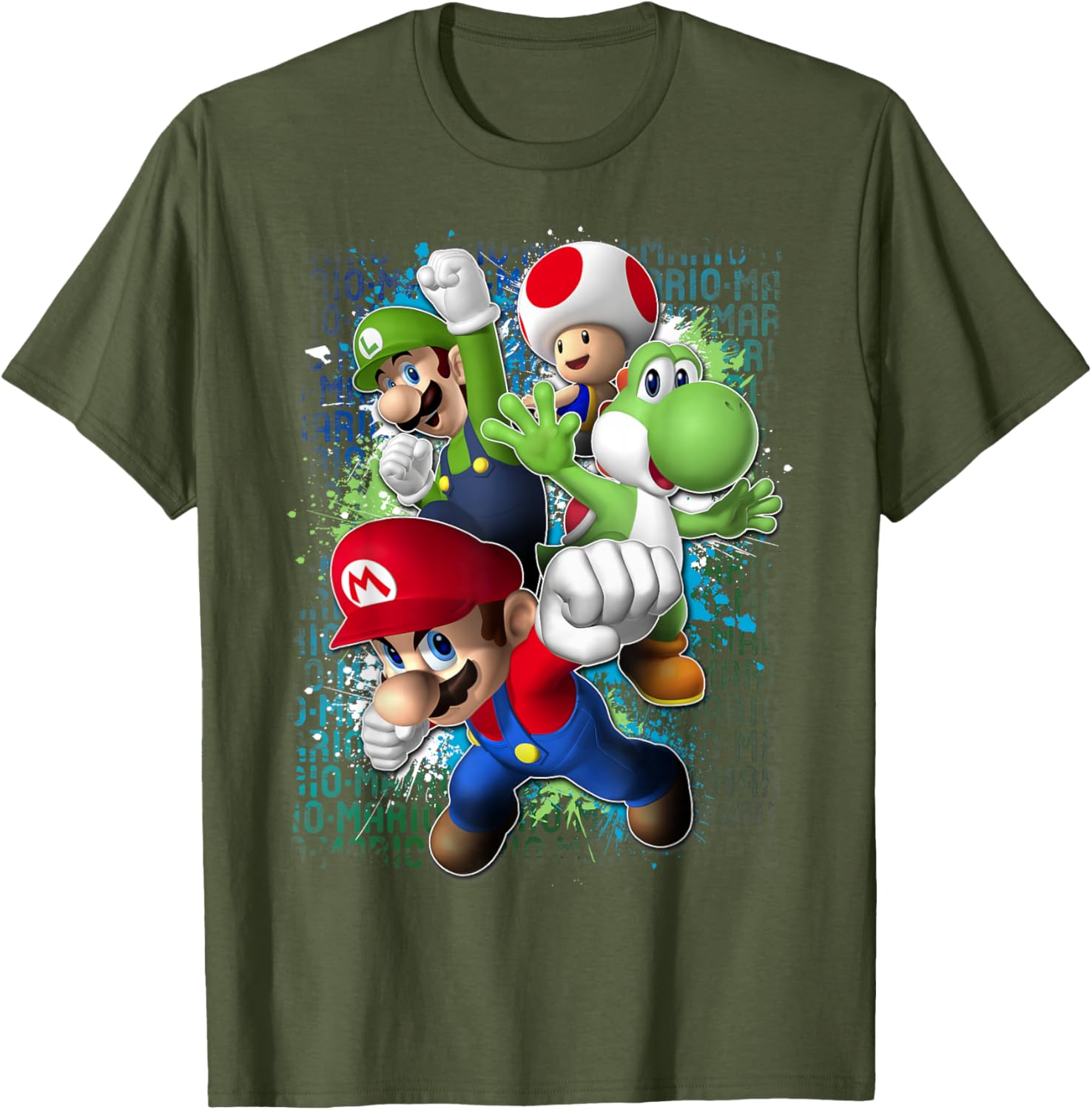 Nintendo Super Mario Luigi Paint Splatter T-Shirt for Fun Fans - 2