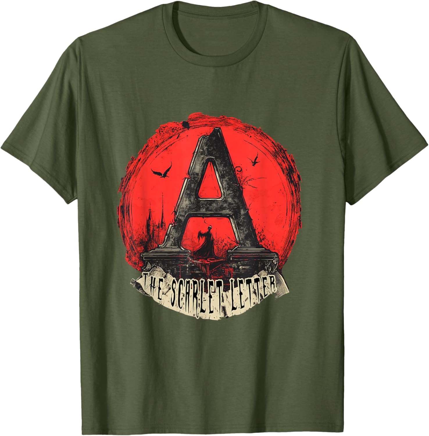 Stylish Scarlet Letter T-Shirt for Fans of Classic Literature Apparel - 8