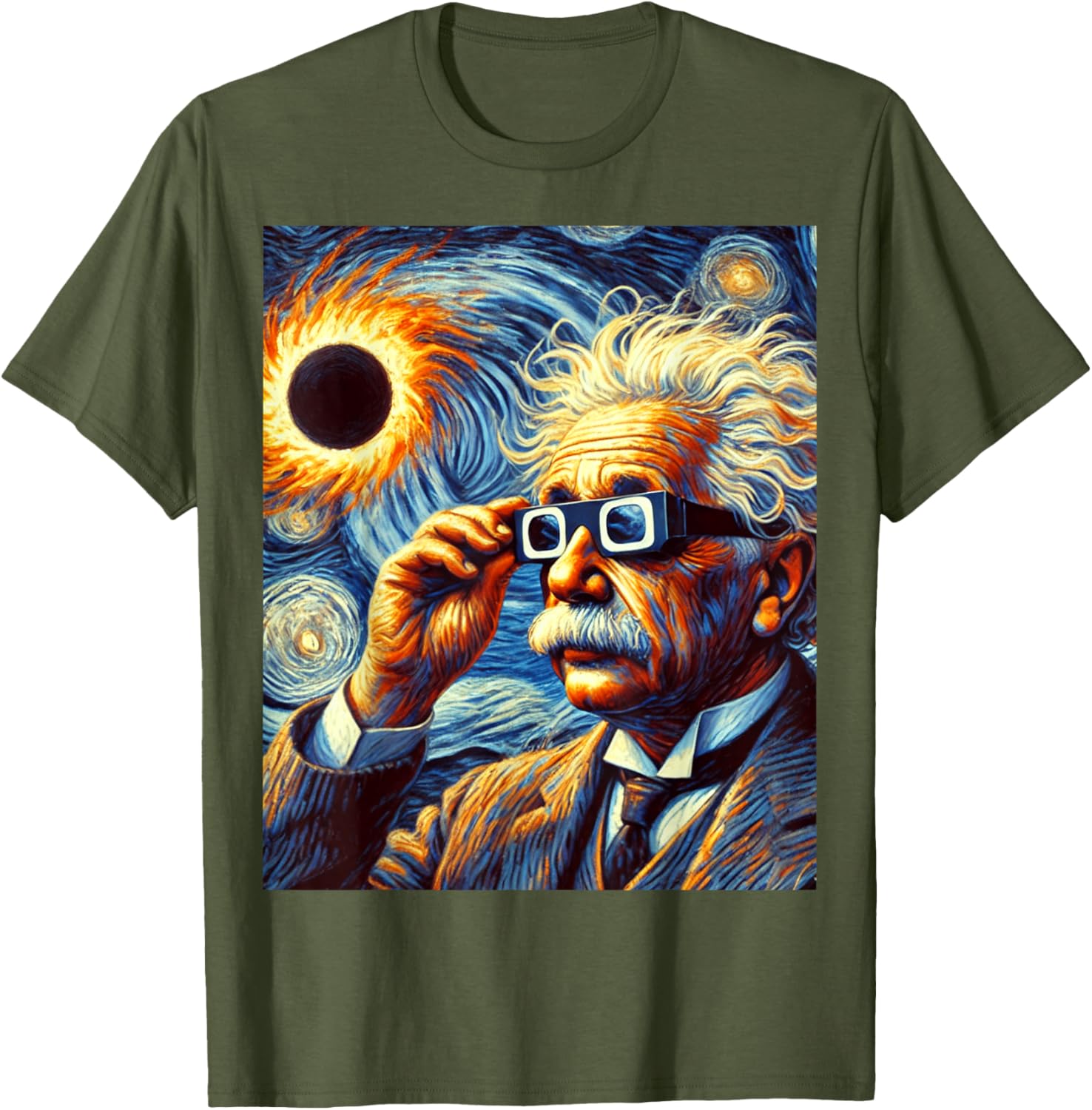 Van Gogh Inspired Solar Eclipse 2025 Physics Student T-Shirt - 29