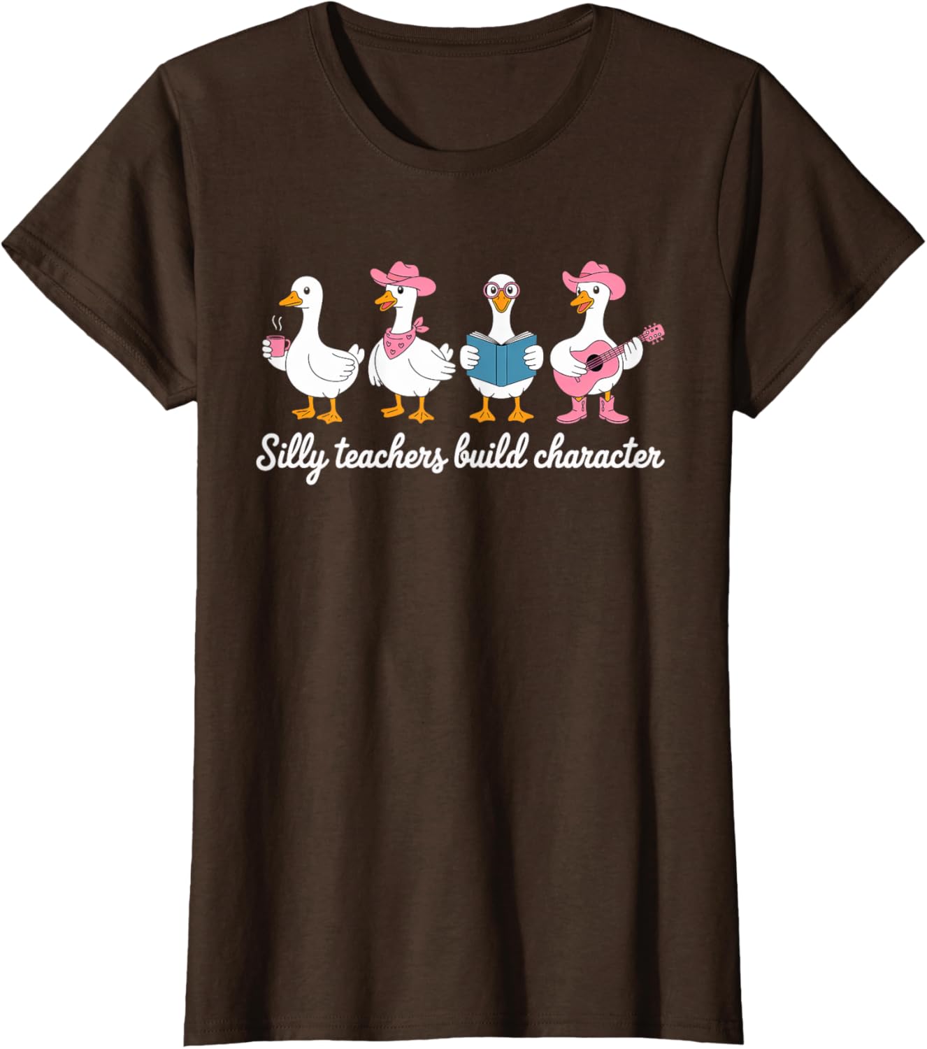 Funny Goose Back to School T-Shirt for Teachers - Silly Character Design - 1