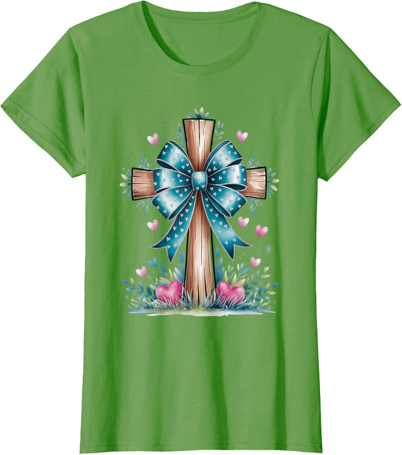 Rustic Floral Cross T-Shirt for Easter Spring Christian Faith Enthusiasts - 4