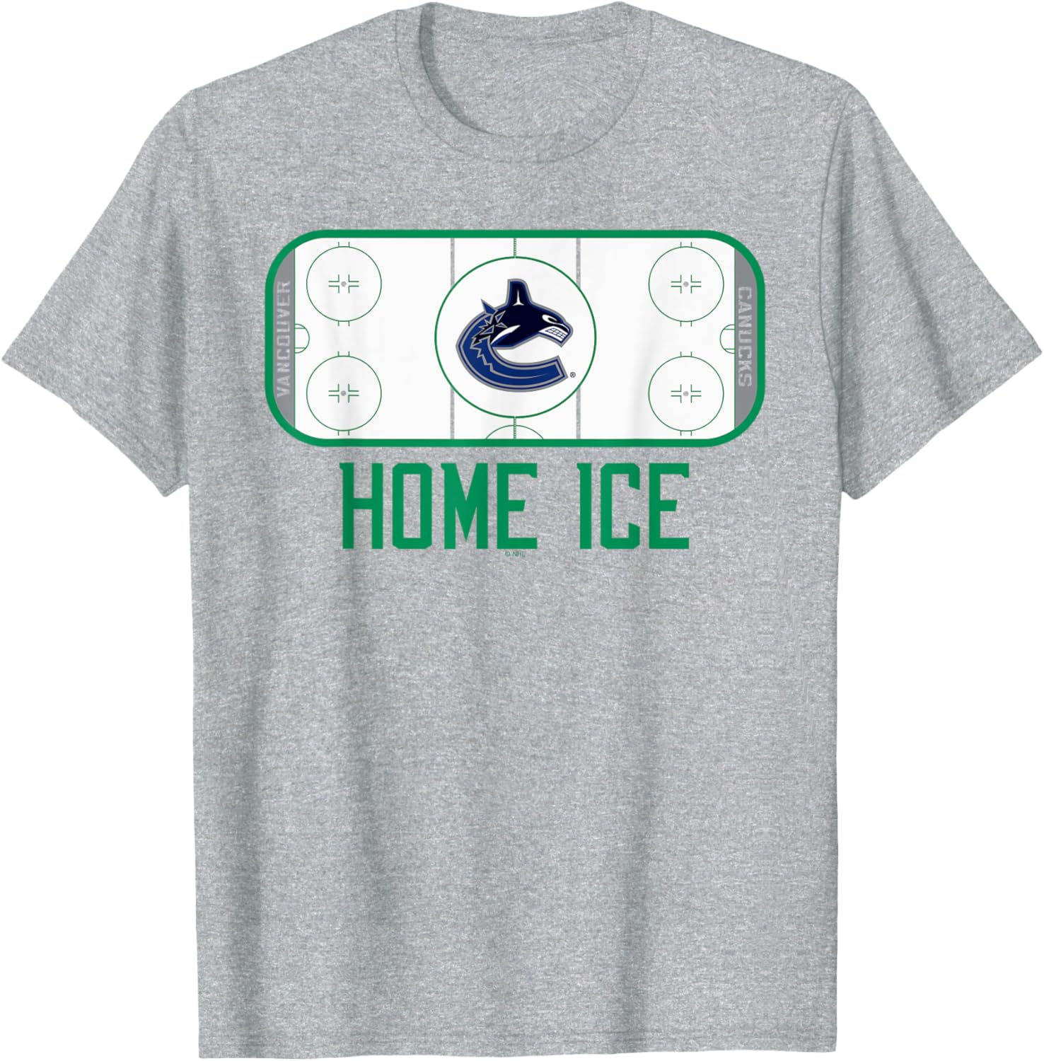 Vancouver Canucks Home Ice Officially Licensed Gray T-Shirt for Fans - 1