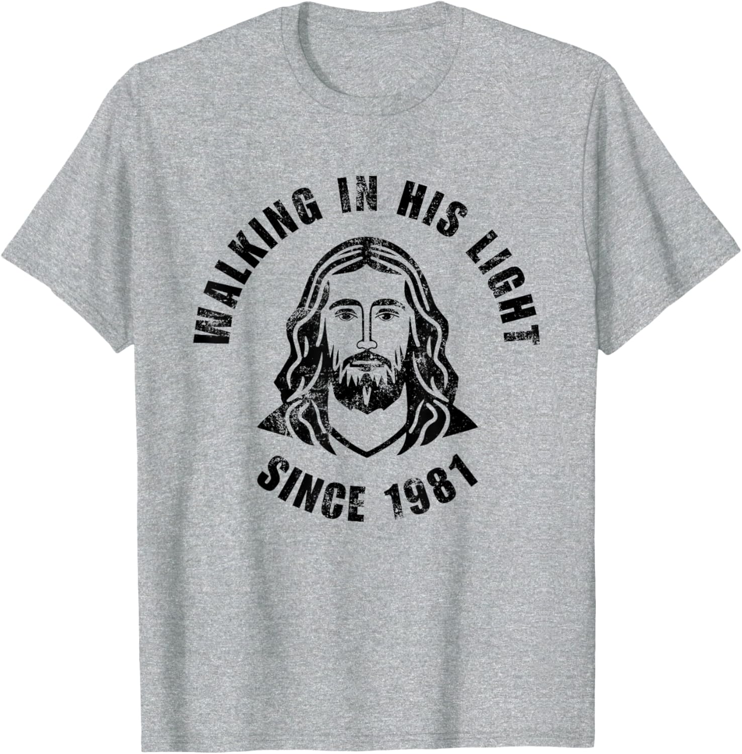 Walking In His Light Since 1981 Christian Positivity T-Shirt for All Ages - 2