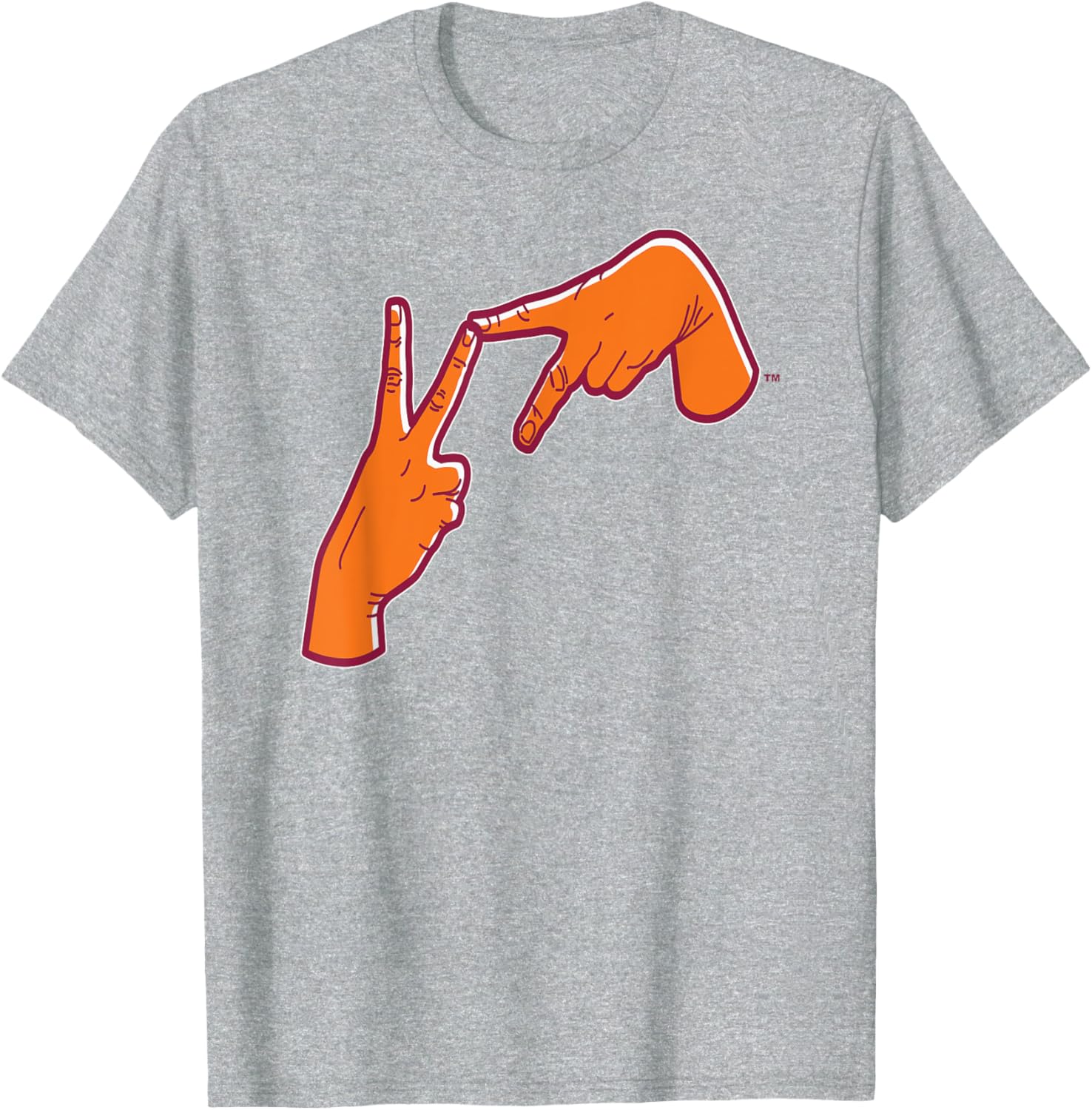 Virginia Tech Hokies VT Hand Signal Gray T-Shirt for Sports Fans - 1