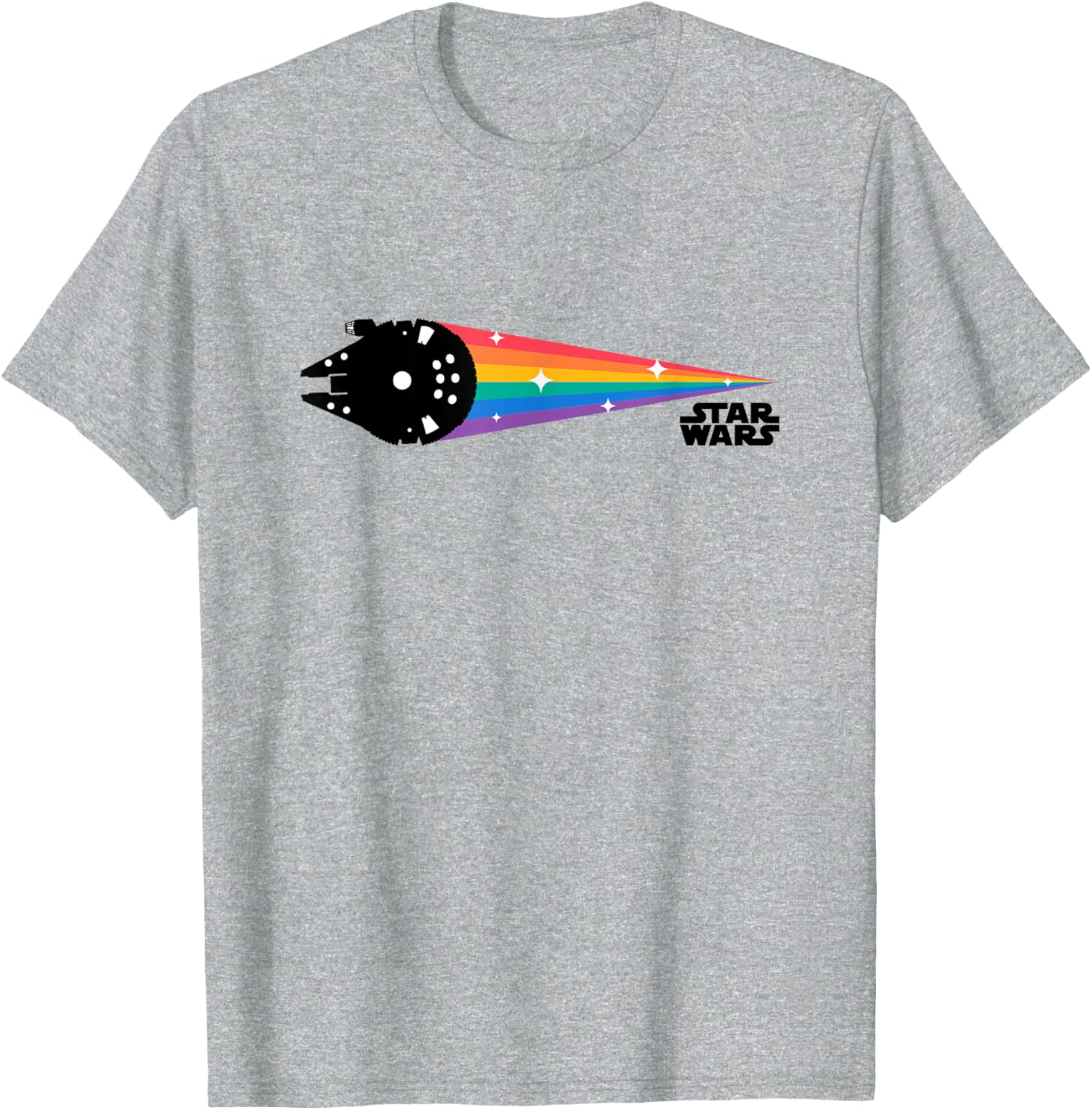 Star Wars Millennium Falcon Retro Rainbow Logo T-Shirt for Fans - 6