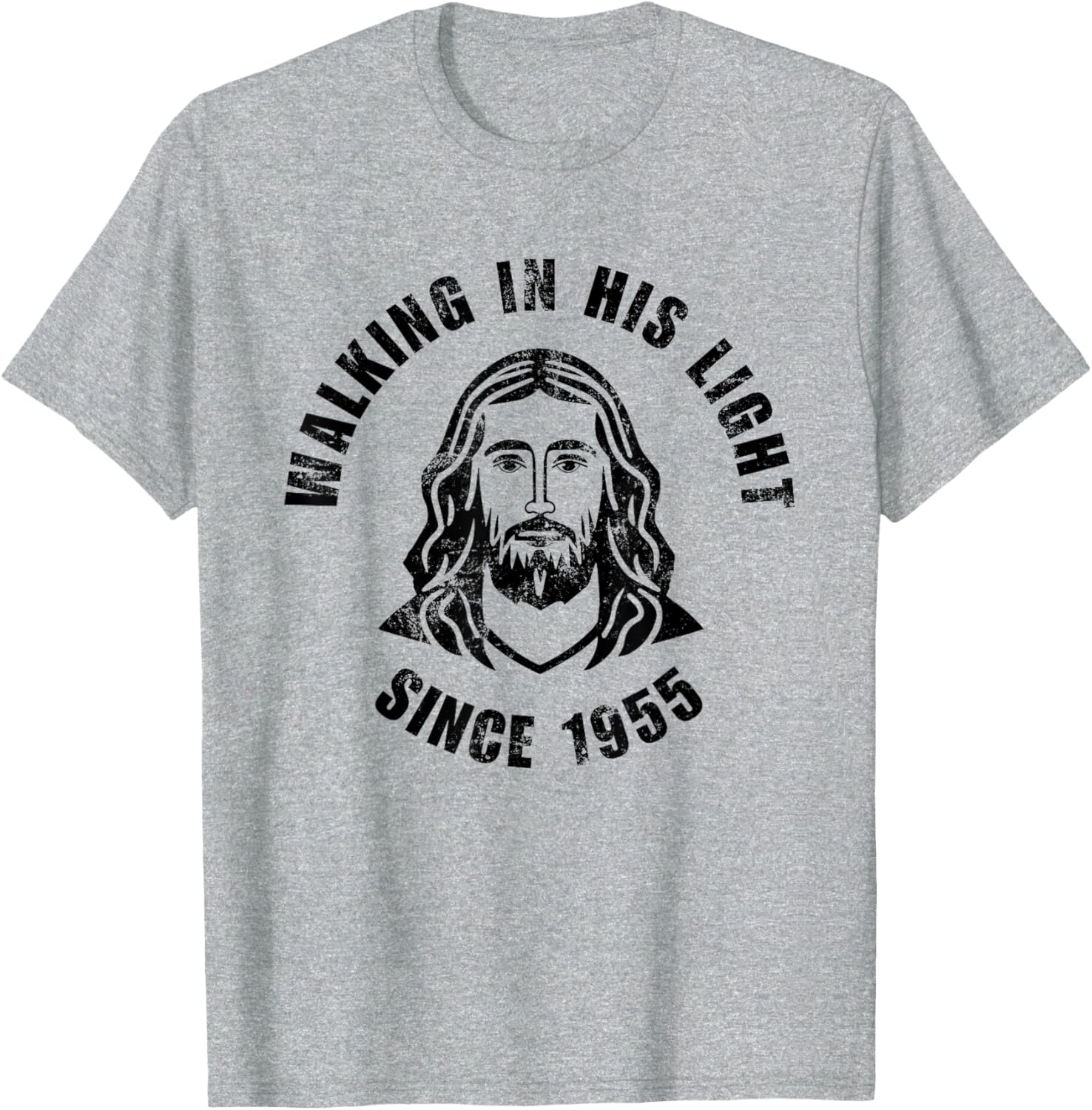 Walking In His Light Since 1955 Christian Quote T-Shirt for Positivity - 3