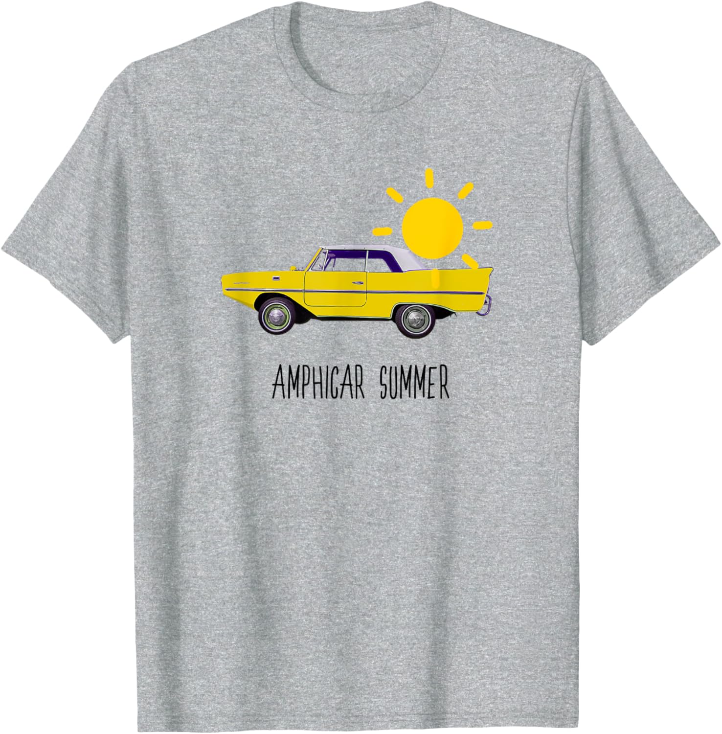 Yellow Amphicar Summer T-Shirt for Car Shows and Swim-ins Fun - 1