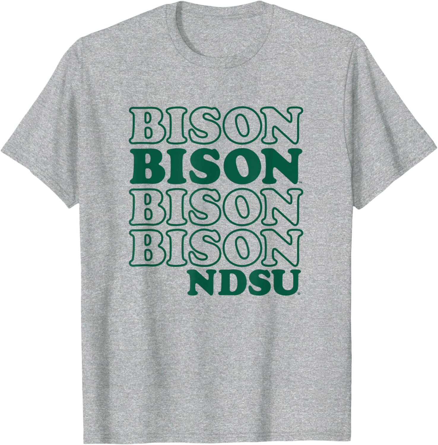 North Dakota State University Bison Stacked Spirit T-Shirt for Fans - 3