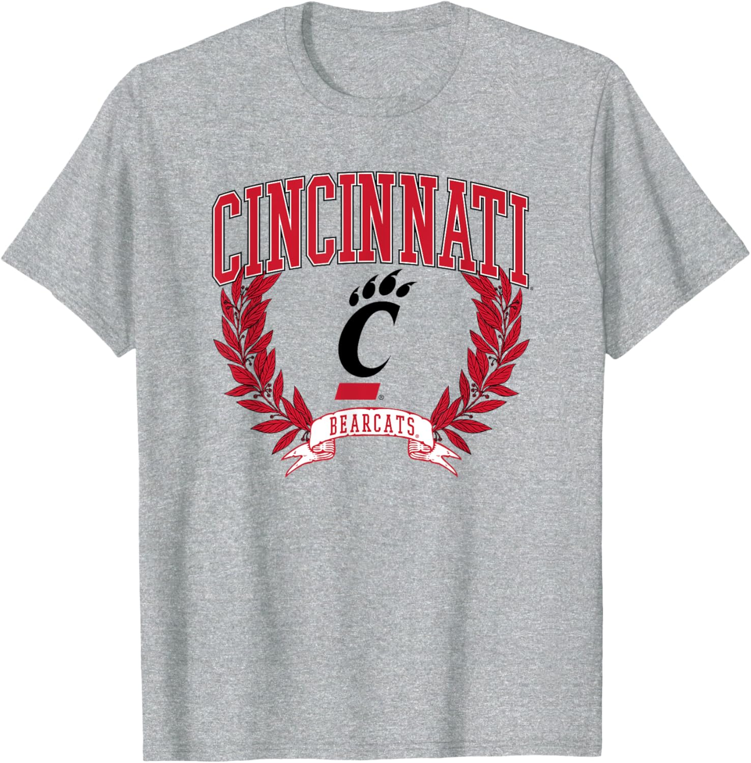 University of Cincinnati Bearcats Laurels T-Shirt for Sports and Outdoors - 1