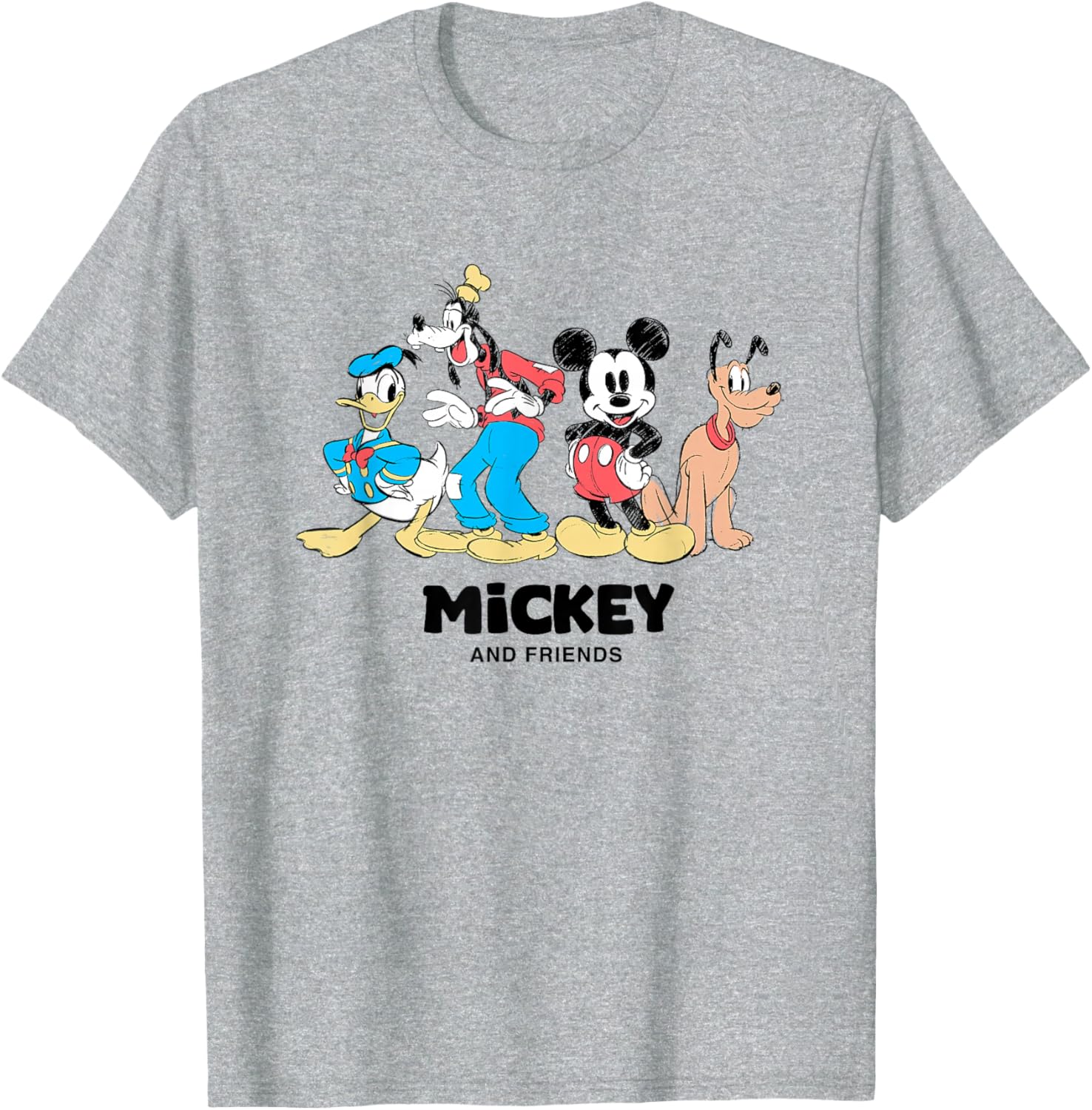 Retro Mickey and Friends T-Shirt Featuring Donald, Goofy, and Pluto - 5
