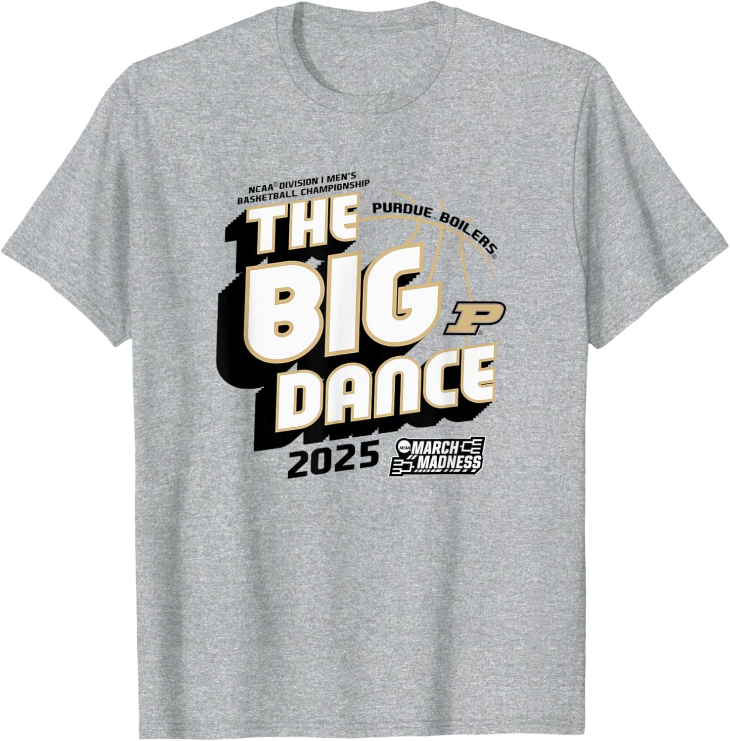 Purdue Boilermakers 2025 March Madness Men's Gray Basketball T-Shirt - 1