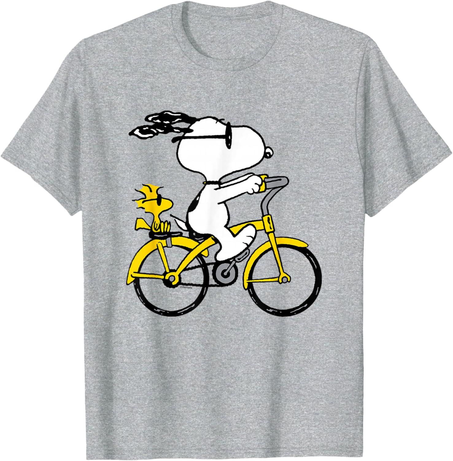 Snoopy and Woodstock Bike Ride T-Shirt for Fun Casual Outfits - 11