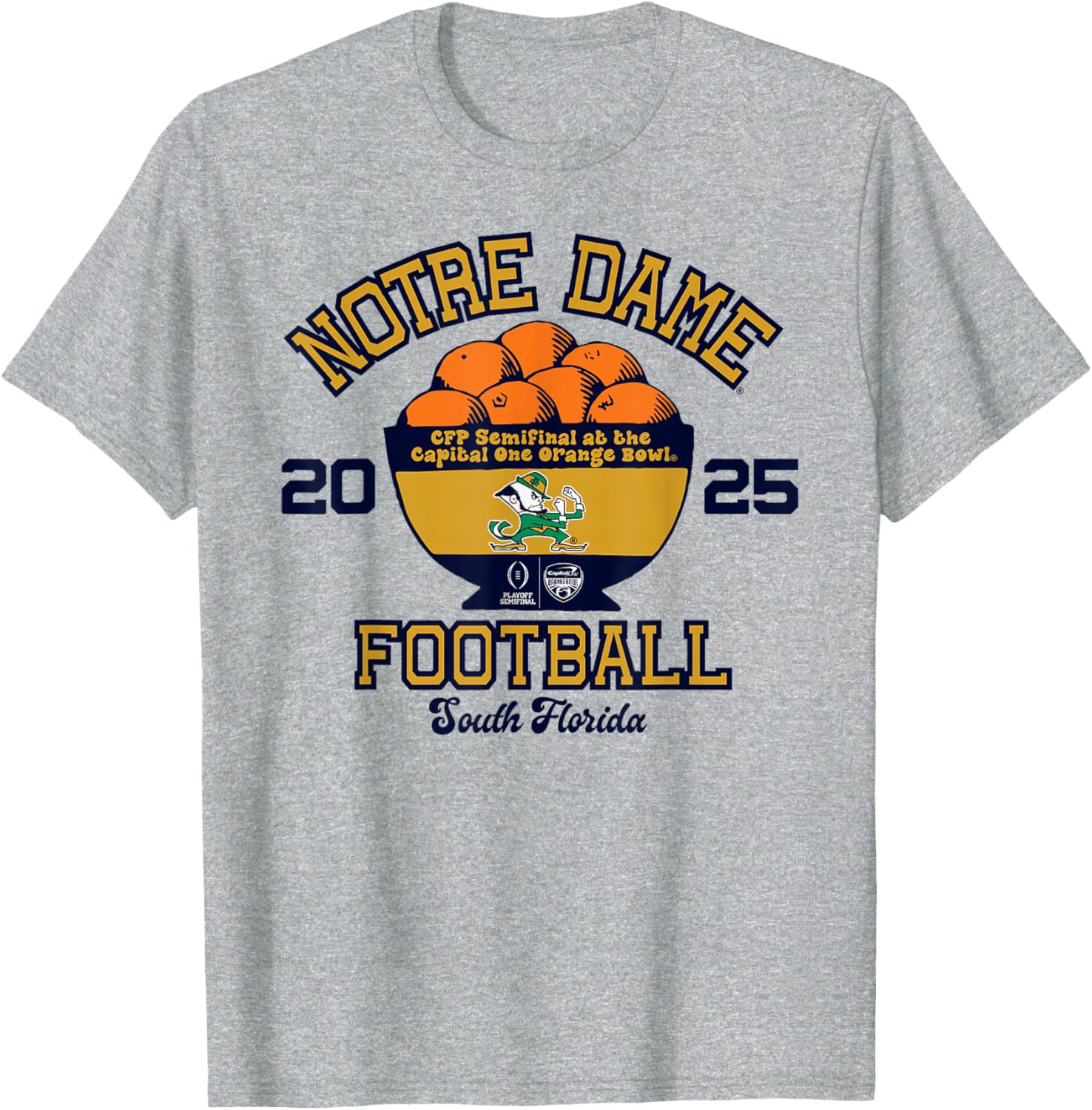 Notre Dame Fighting Irish CFP Orange Bowl 2025 T-Shirt for Fans - 1