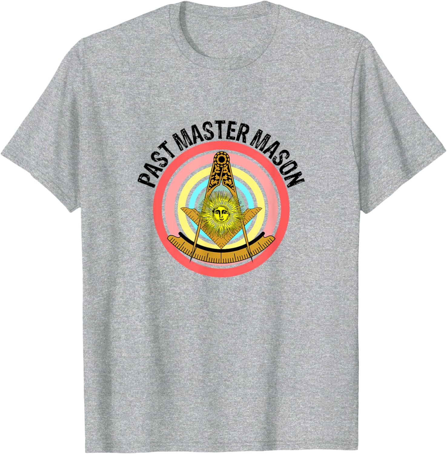 Past Master Mason Masonic Lodge Gavel Blue House T-Shirt for Men - 3