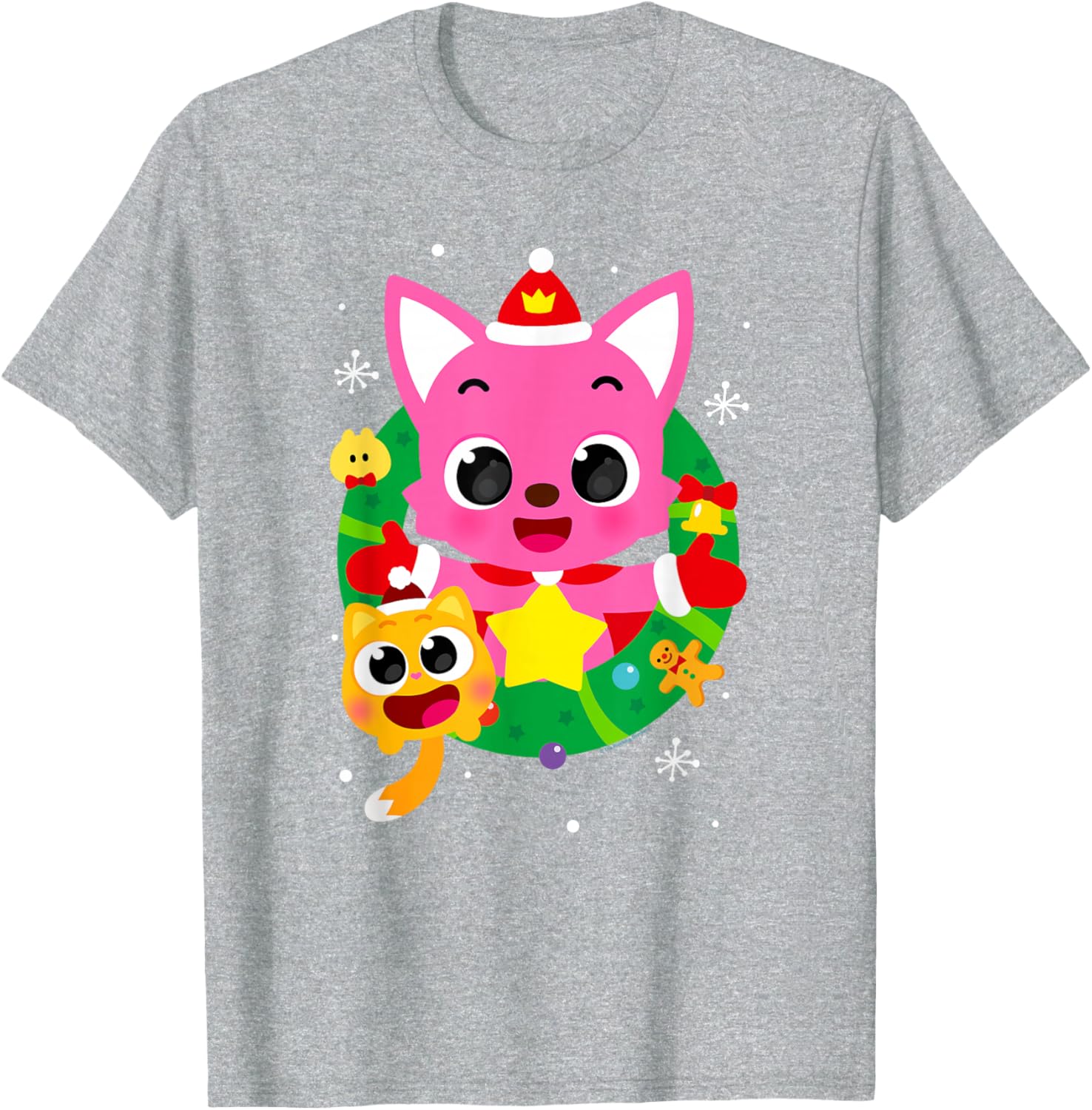 Pinkfong Holiday Wreath T-Shirt for Festive Fun and Cheerful Style - 4