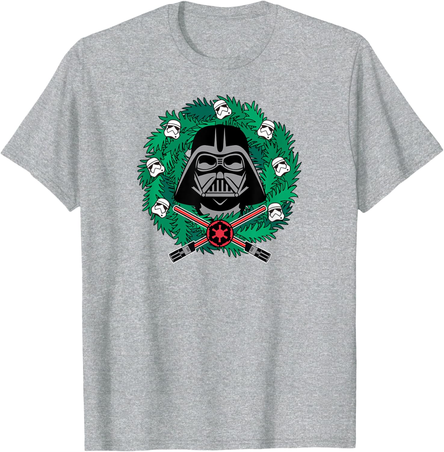 Amazon Essentials Men's Darth Vader Wreath T-Shirt for Christmas Fun - 7