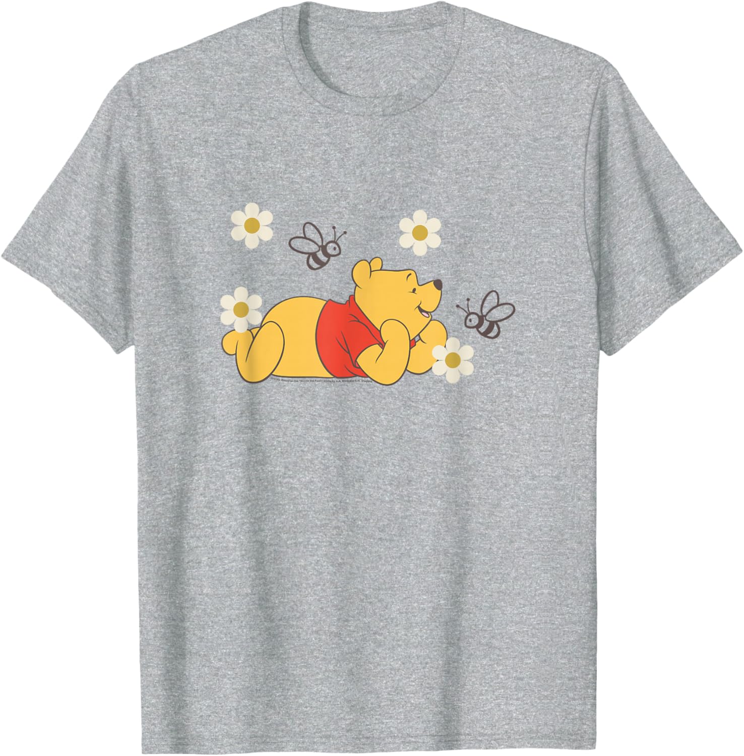 Winnie The Pooh Floral T-Shirt with Bees - Cute Nature-Inspired Apparel - 3