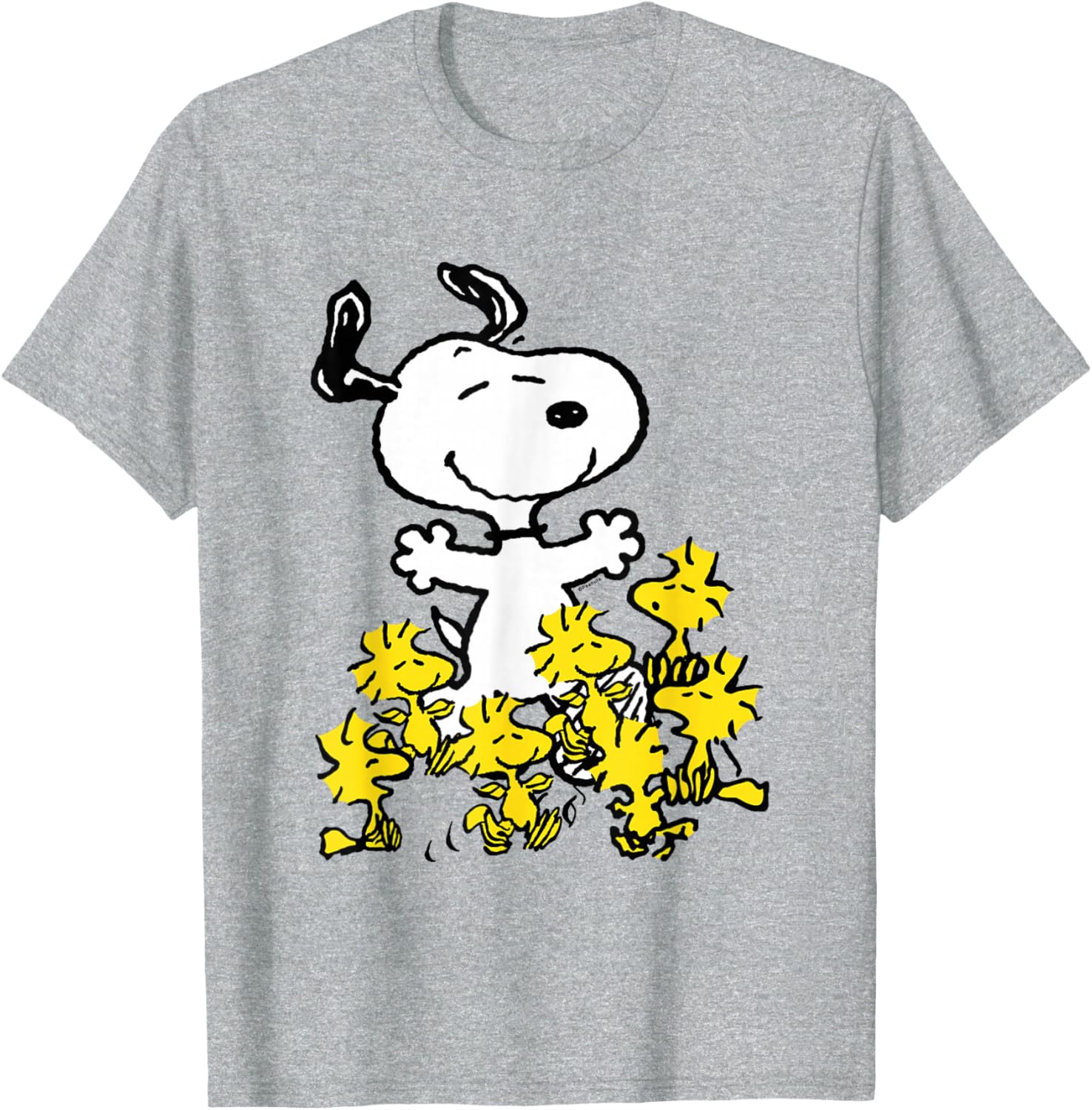 Peanuts Snoopy Chick Party Shirt Classic Fit Adult Black T-Shirt - 7