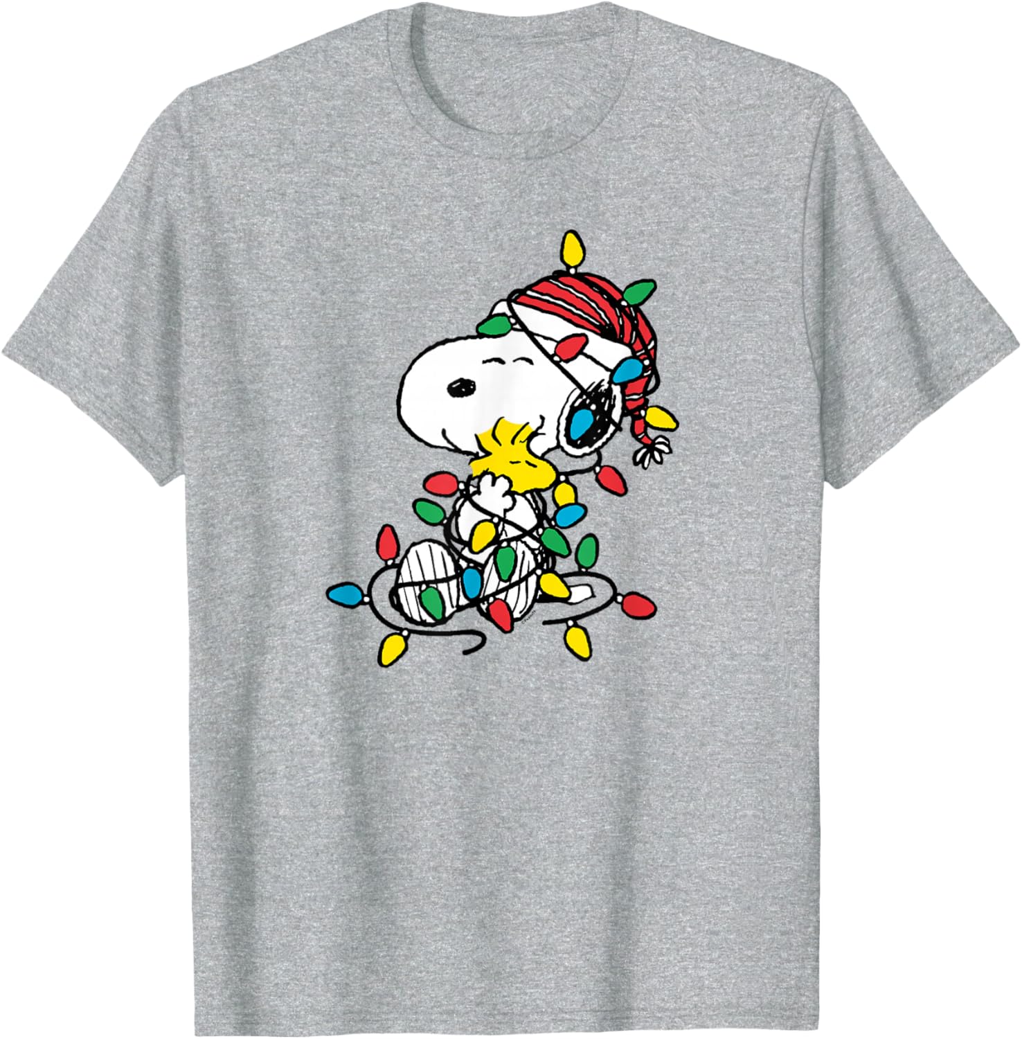 Peanuts Snoopy Woodstock Christmas Lights T-Shirt for Holiday Cheer - 9