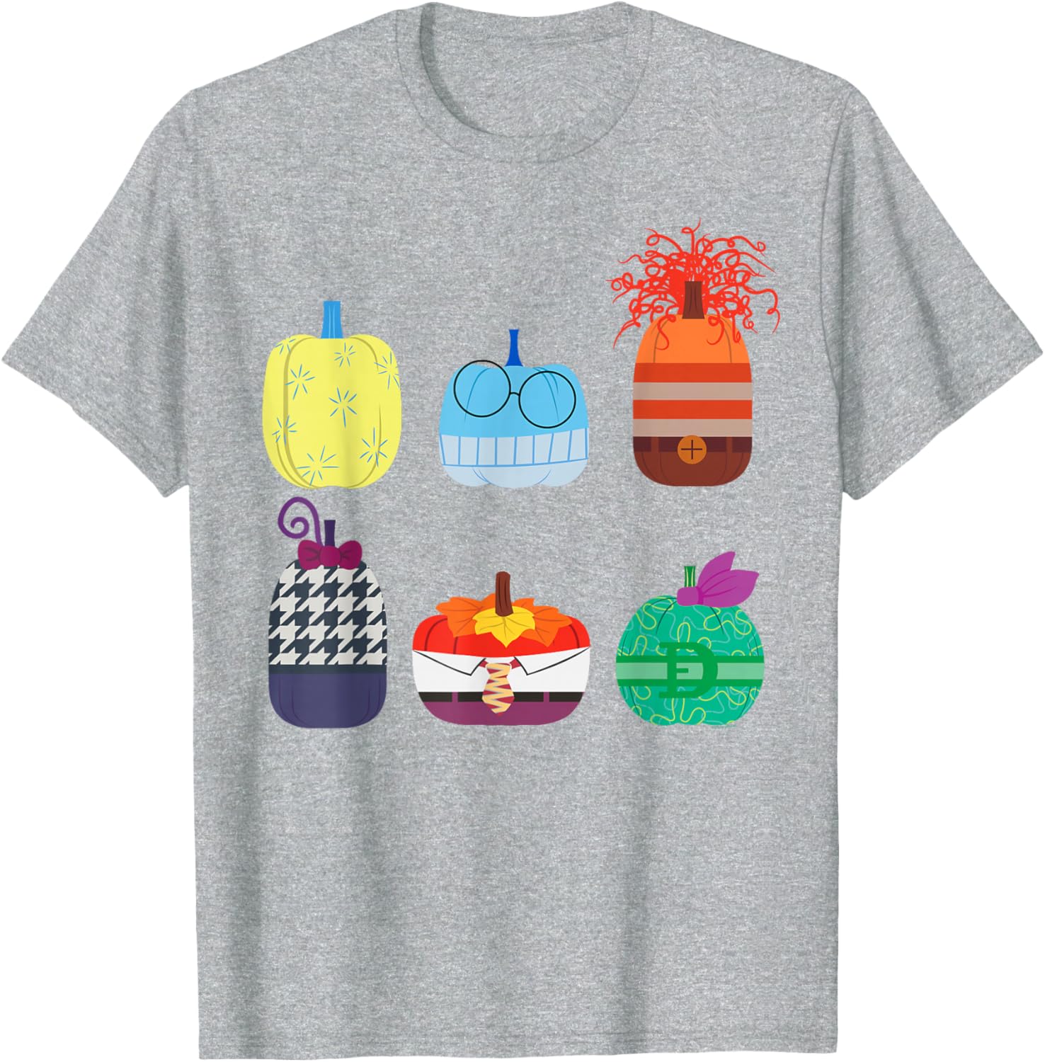 Inside Out 2 Halloween Pumpkin Grid T-Shirt for Fun Fall Fashion - 14