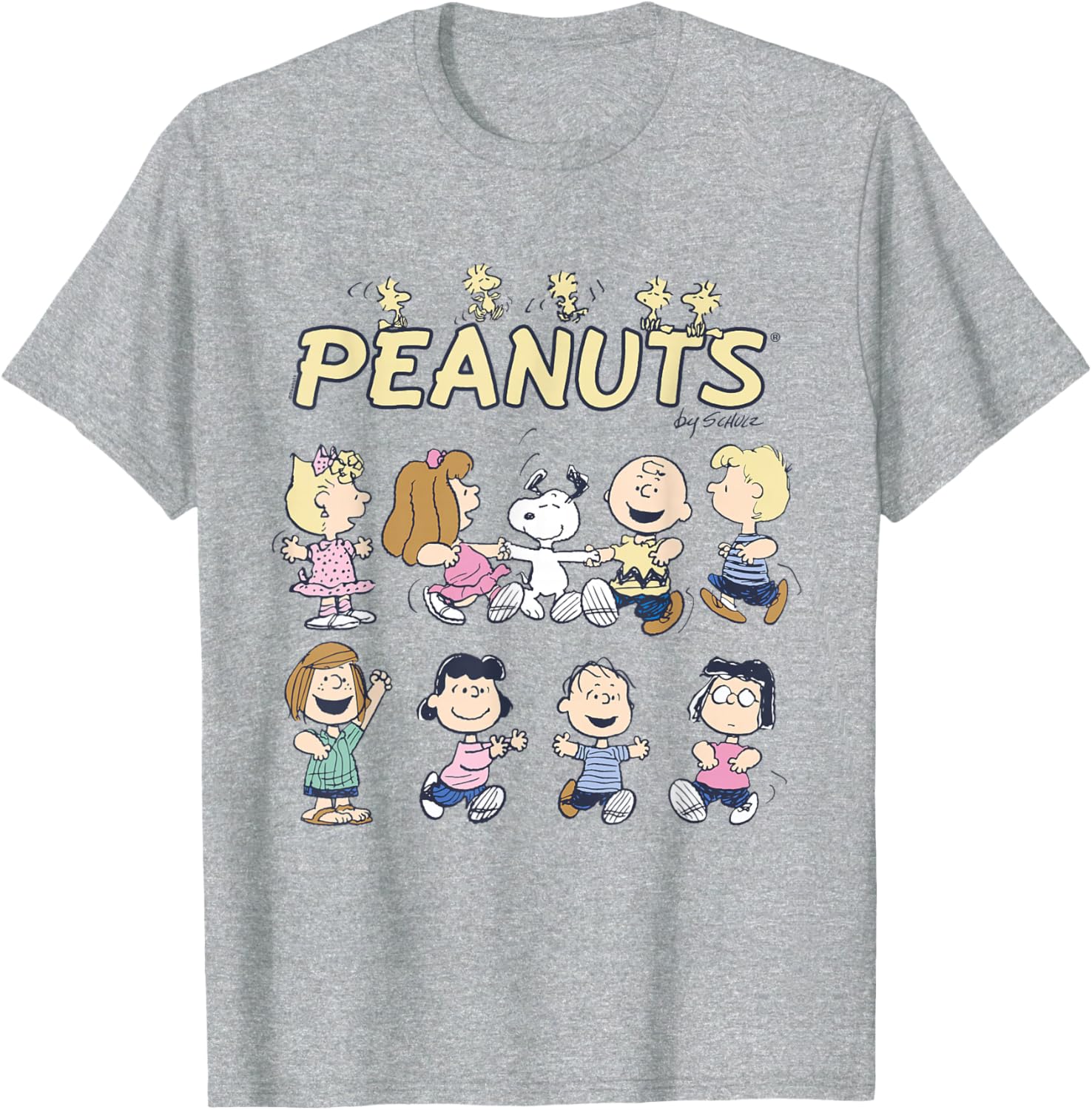 Peanuts Snoopy and Friends Dancing Short Sleeve T-Shirt for Fun Style - 1
