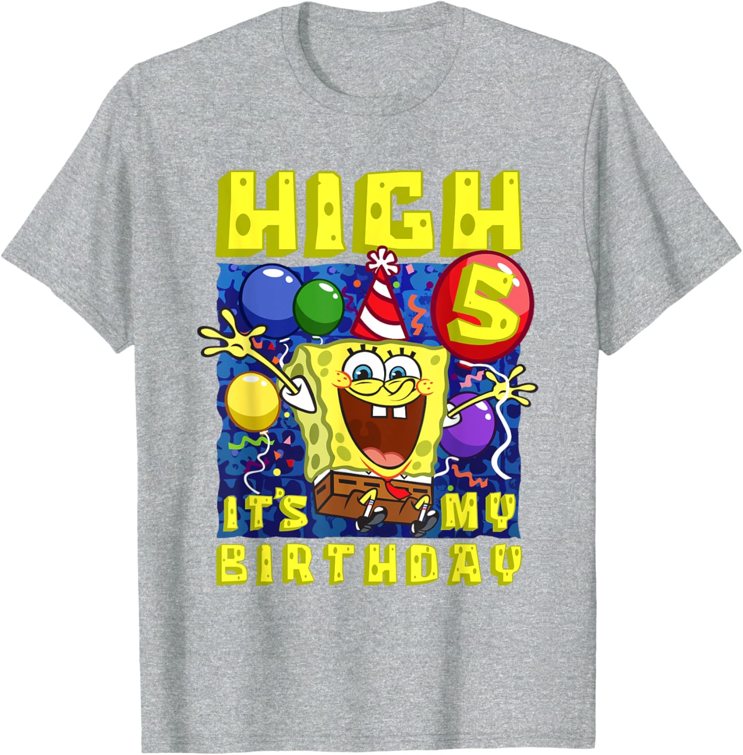SpongeBob SquarePants Birthday T-Shirt for Boys and Girls Age 5 - 7