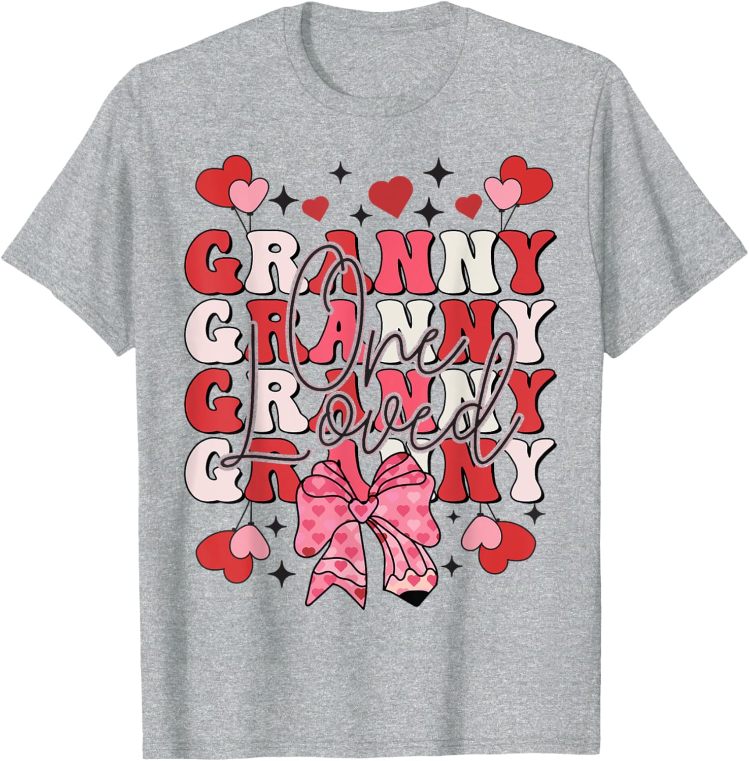 One Loved Granny Valentine's Day T-Shirt for Grandma - Cute Gift Idea - 5