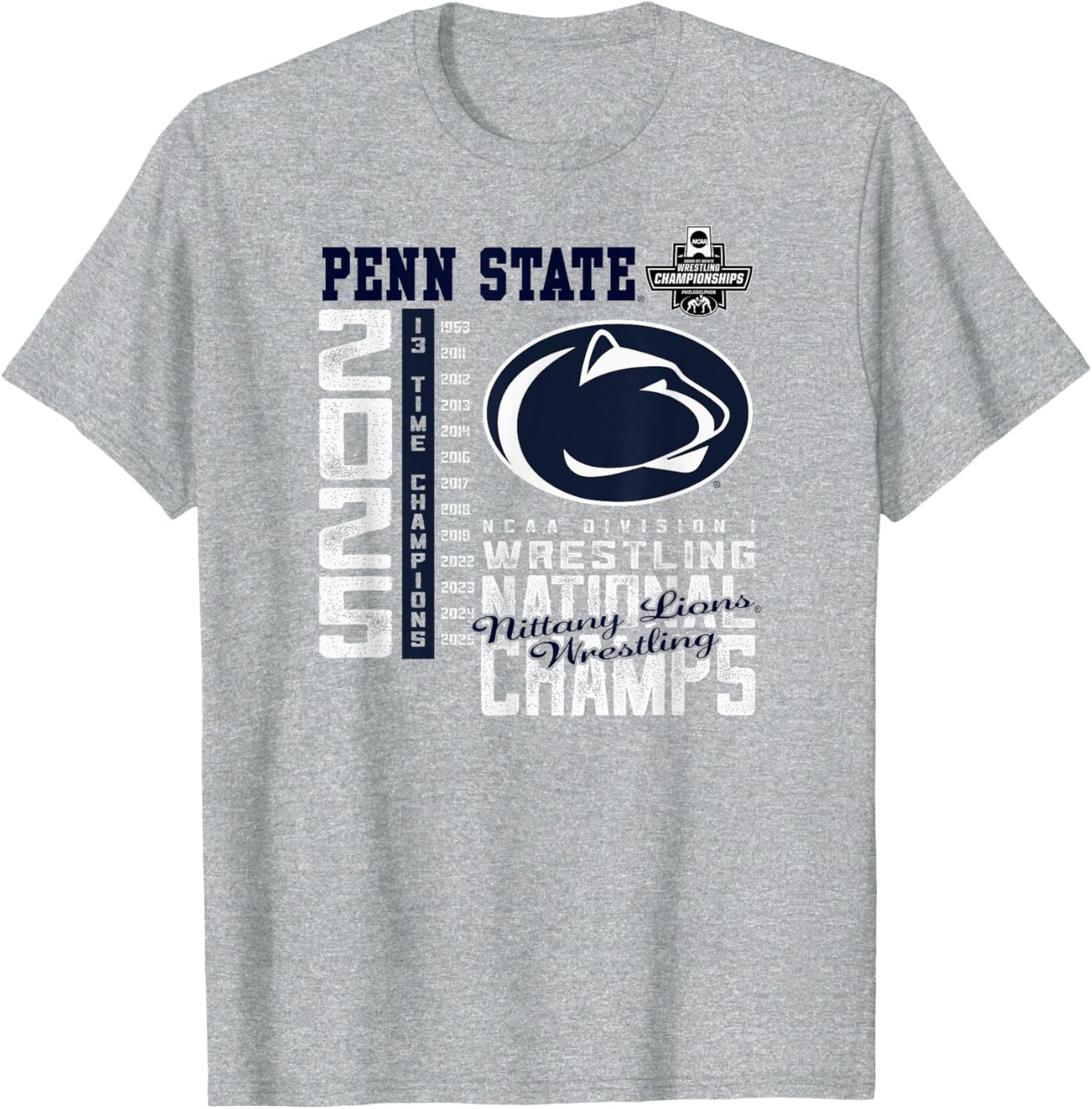 Penn State Nittany Lions Wrestling National Champs 2025 T-Shirt - 1
