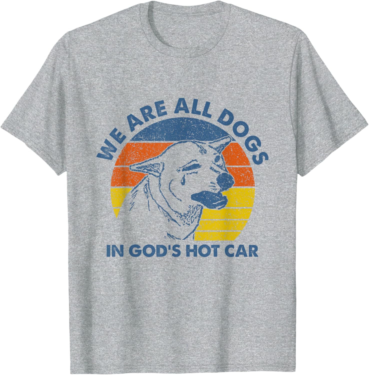 Sarcastic Dog Meme T-Shirt We Are All Dogs in God's Hot Car Humor - 10