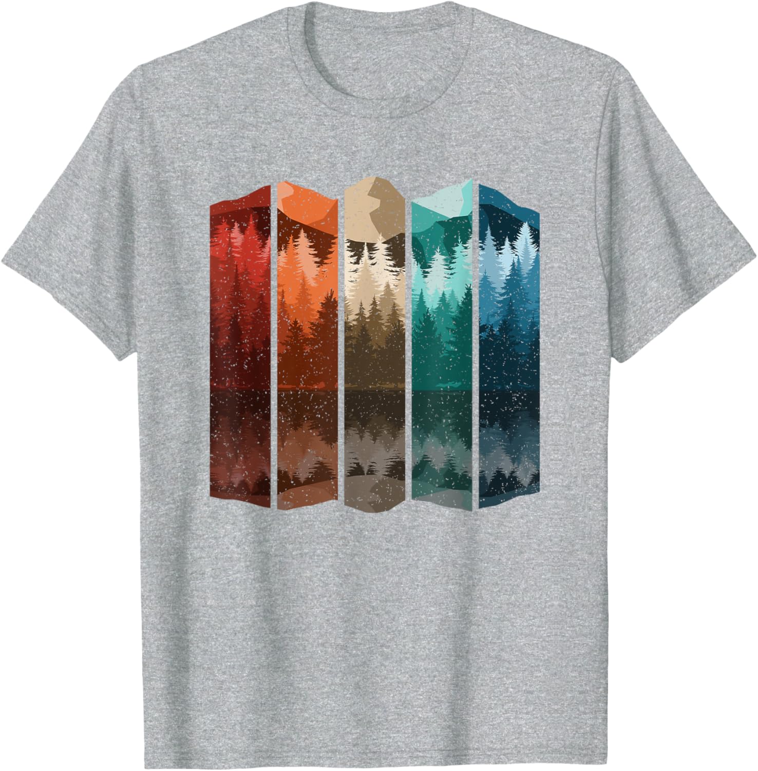 Vintage Mountain Forest Tree T-Shirt for Men - Retro Nature Style Apparel - 17