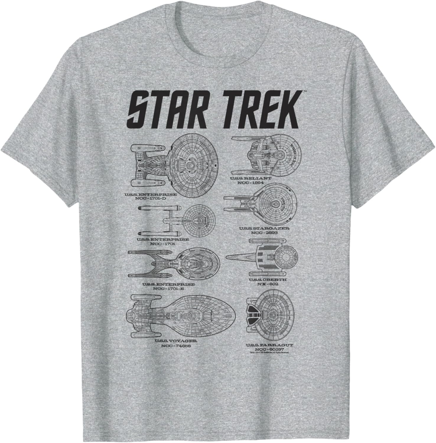 Star Trek Starfleet Enterprise Spaceship Textbook T-Shirt for Fans - 11