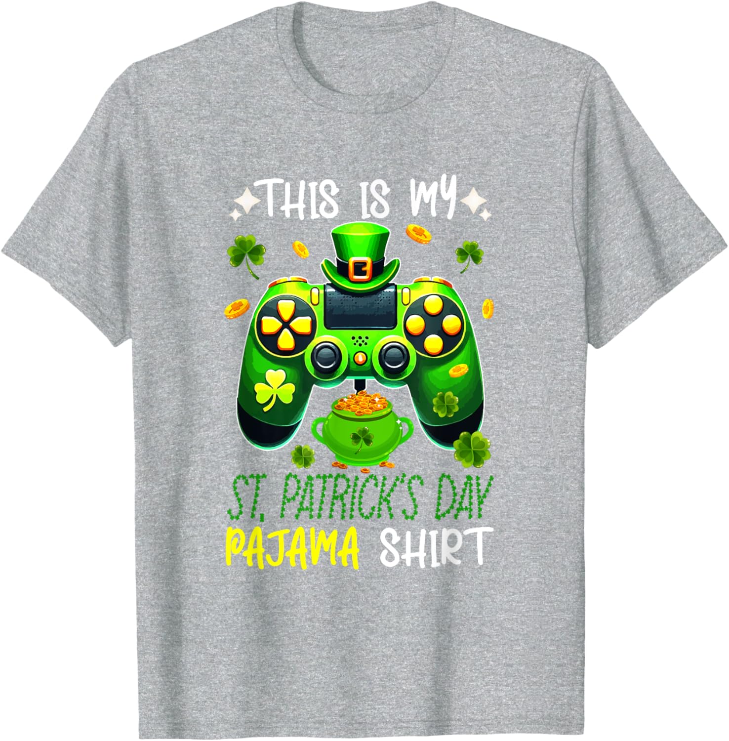 St. Patrick's Day Gamer T-Shirt - Fun Pyjama Shirt for Gaming Enthusiasts - 18
