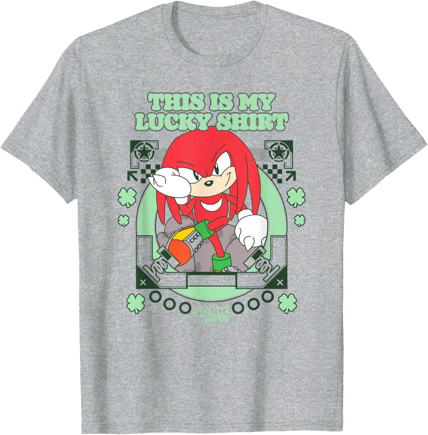 Sonic The Hedgehog Lucky Shirt with Happy Knuckles Graphic T-Shirt - 4