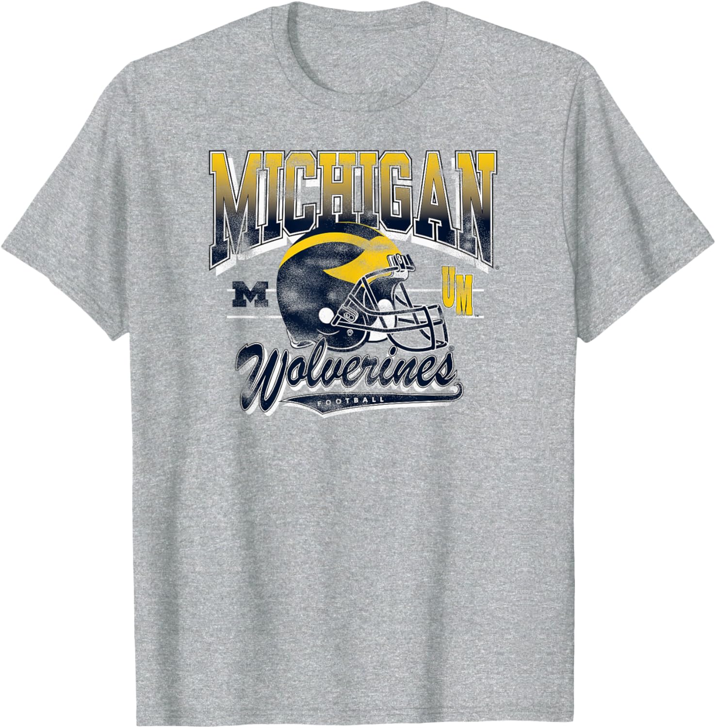 Vintage Michigan Wolverines 90s Gray Football T-Shirt for Fans - 1