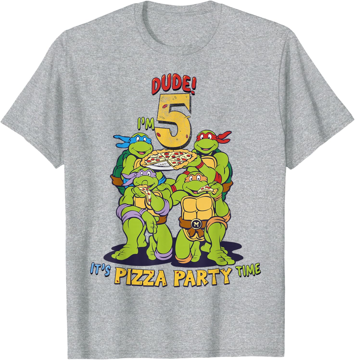 Teenage Mutant Ninja Turtles Pizza Party T-Shirt for Boys Age 5 - 4