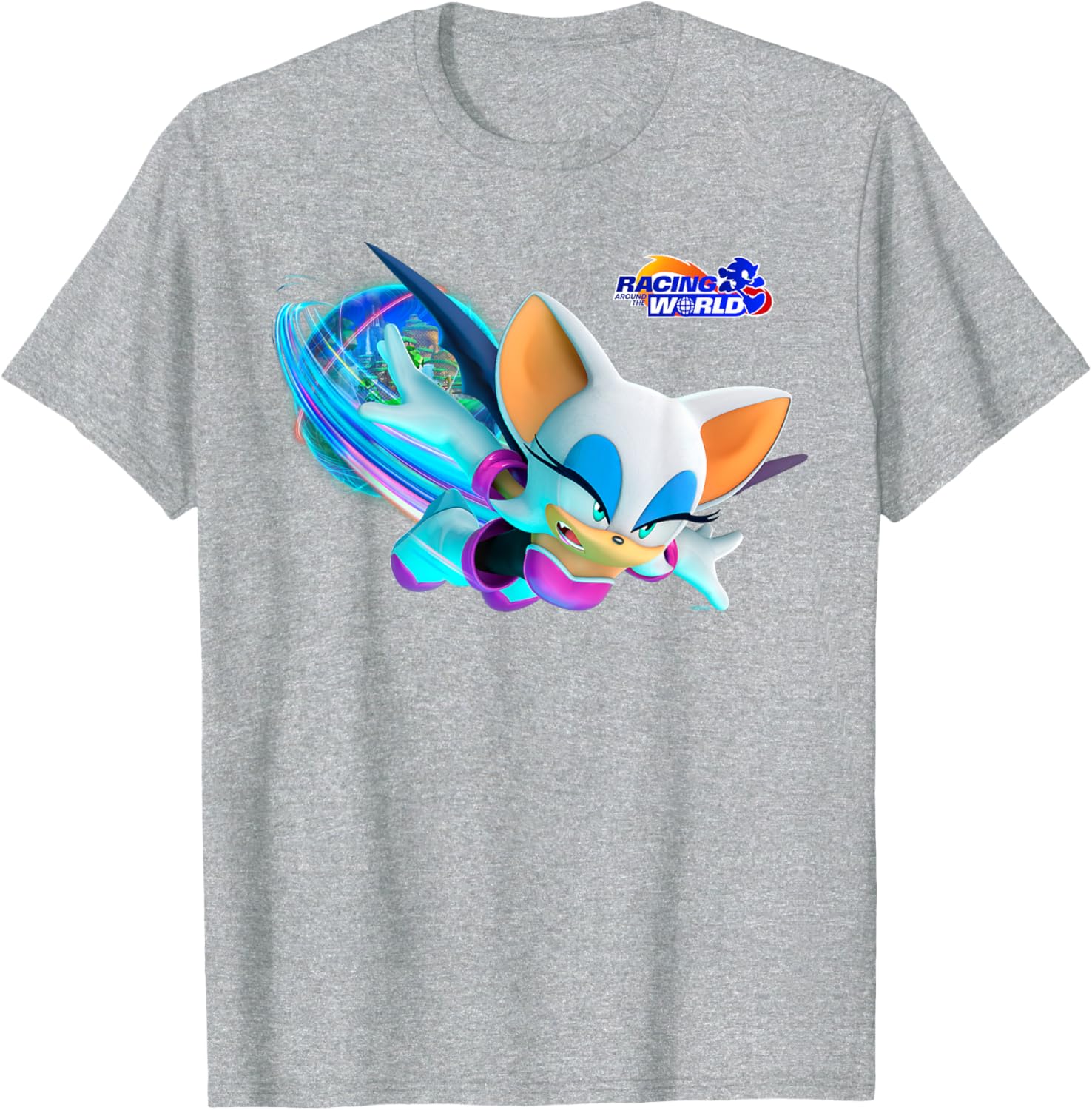 Sonic the Hedgehog Racing Around the World Rouge T-Shirt for Fans - 16